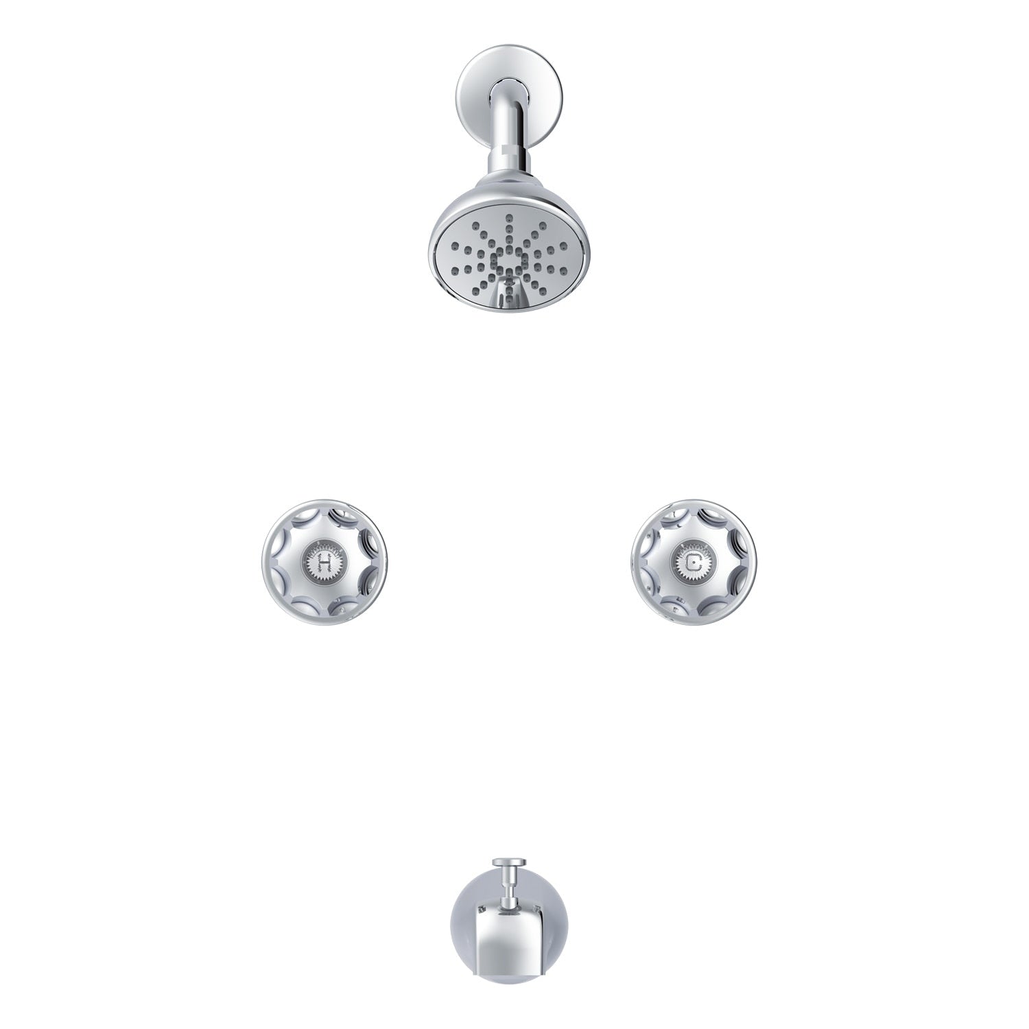 Gerber Classics™ Two Metal Fluted Handle Threaded Escutcheon Tub & Shower Fitting with IPS/Sweat Connections