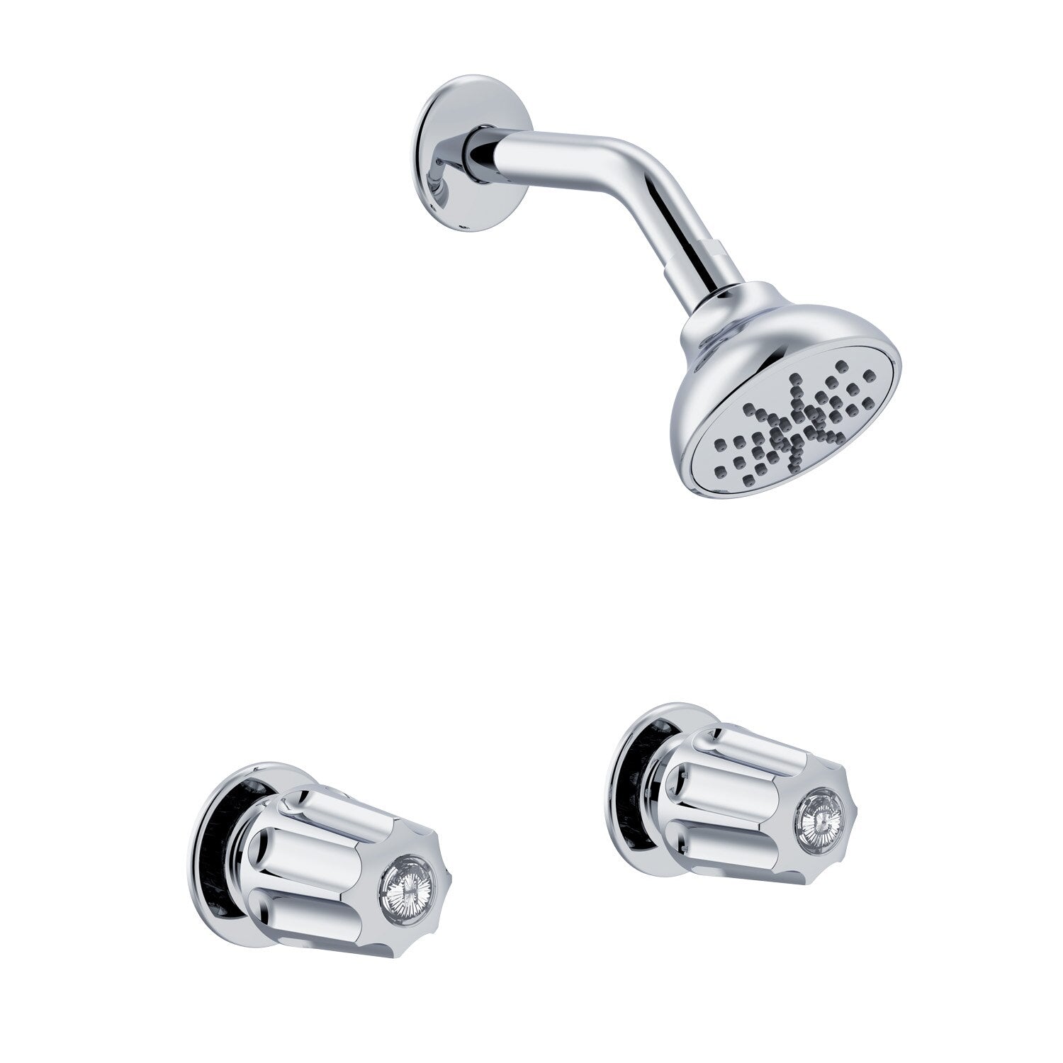 Gerber Classics™ Two Metal Fluted Handle Sliding Sleeve Threaded Escutcheon Shower Only Fitting with IPS/Sweat Connections