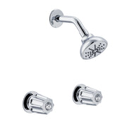 Gerber Classics™ Two Metal Fluted Handle Sliding Sleeve Threaded Escutcheon Shower Only Fitting with IPS/Sweat Connections