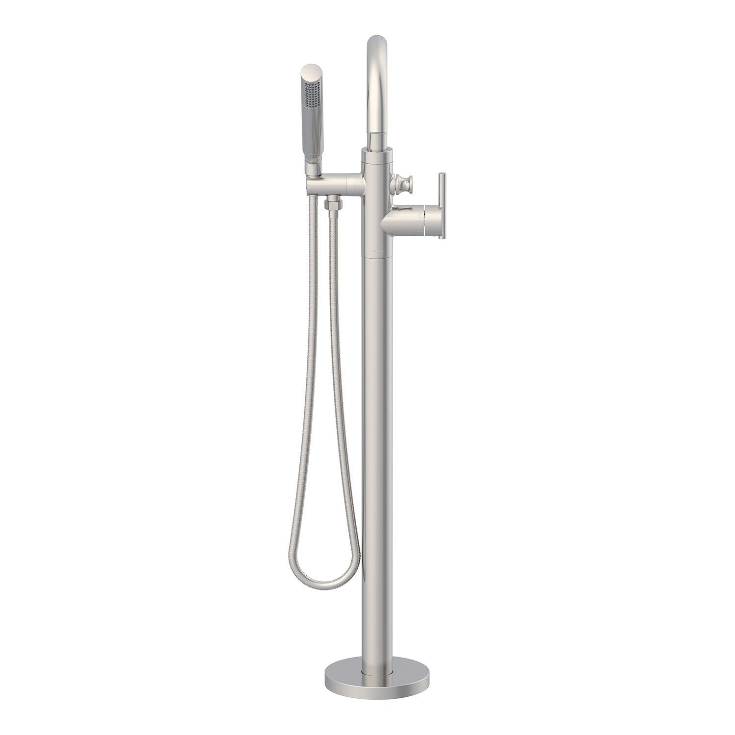 Contemporary Floor Mount Tub Filler Trim Kit with Handshower