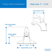 Viper™ Single Handle Centerset Bathroom Faucet with Metal Pop-Up Drain