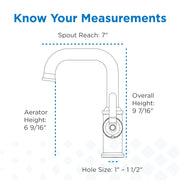Kinzie® Single Handle Bathroom Faucet with Metal Touch-Down Drain