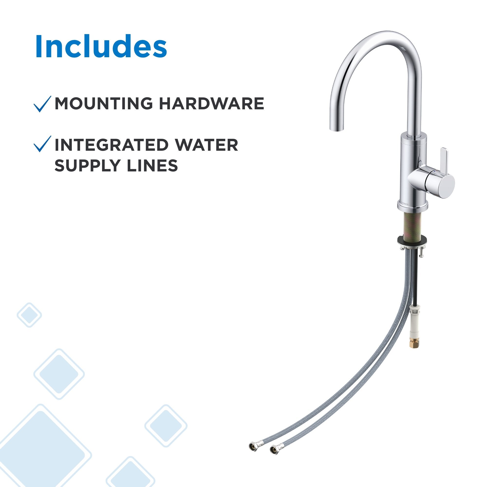 Amalfi™ Single Handle Fixed Swivel Kitchen Faucet