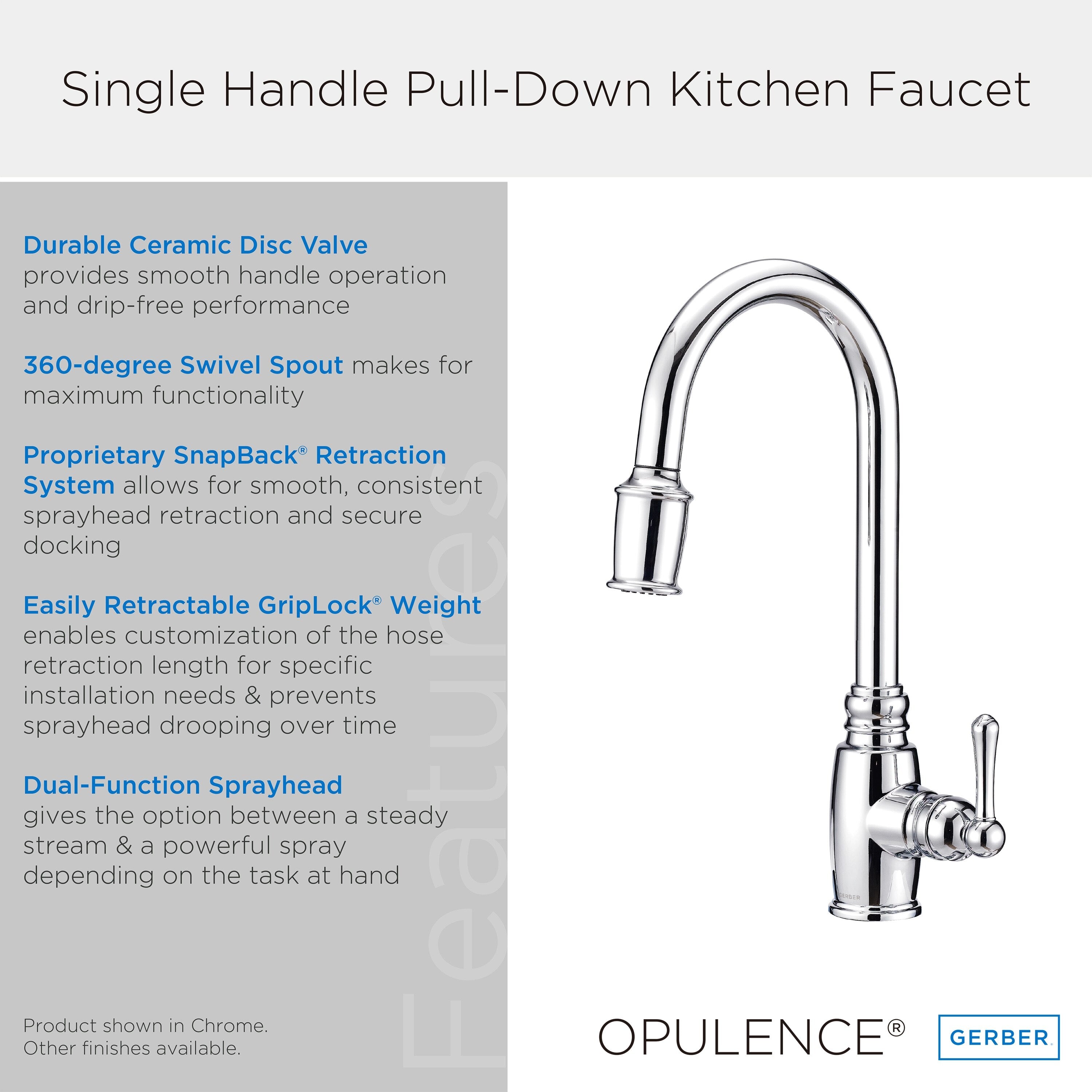 Opulence® Single Handle Pull-Down Kitchen Faucet