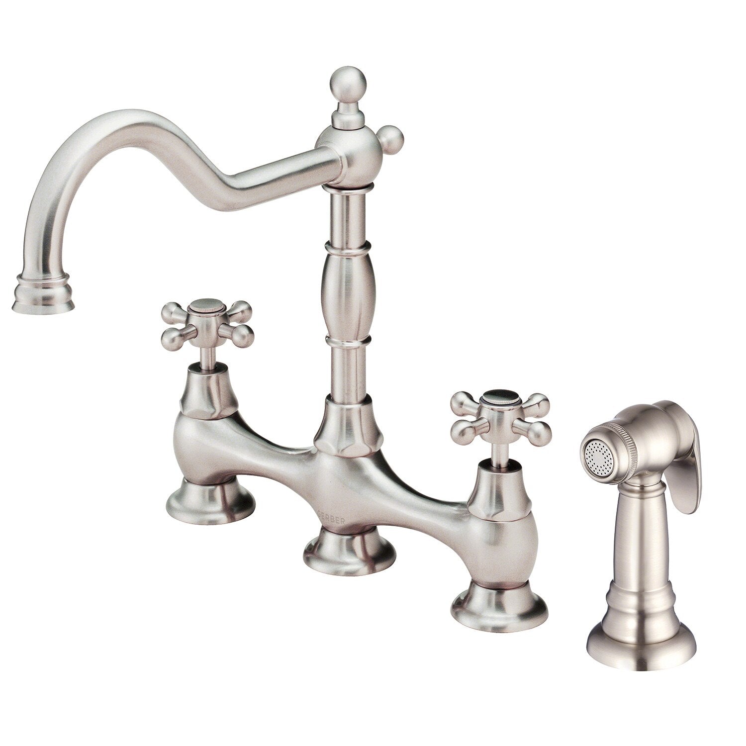 Opulence® Two Handle Bridge Faucet with Sidespray