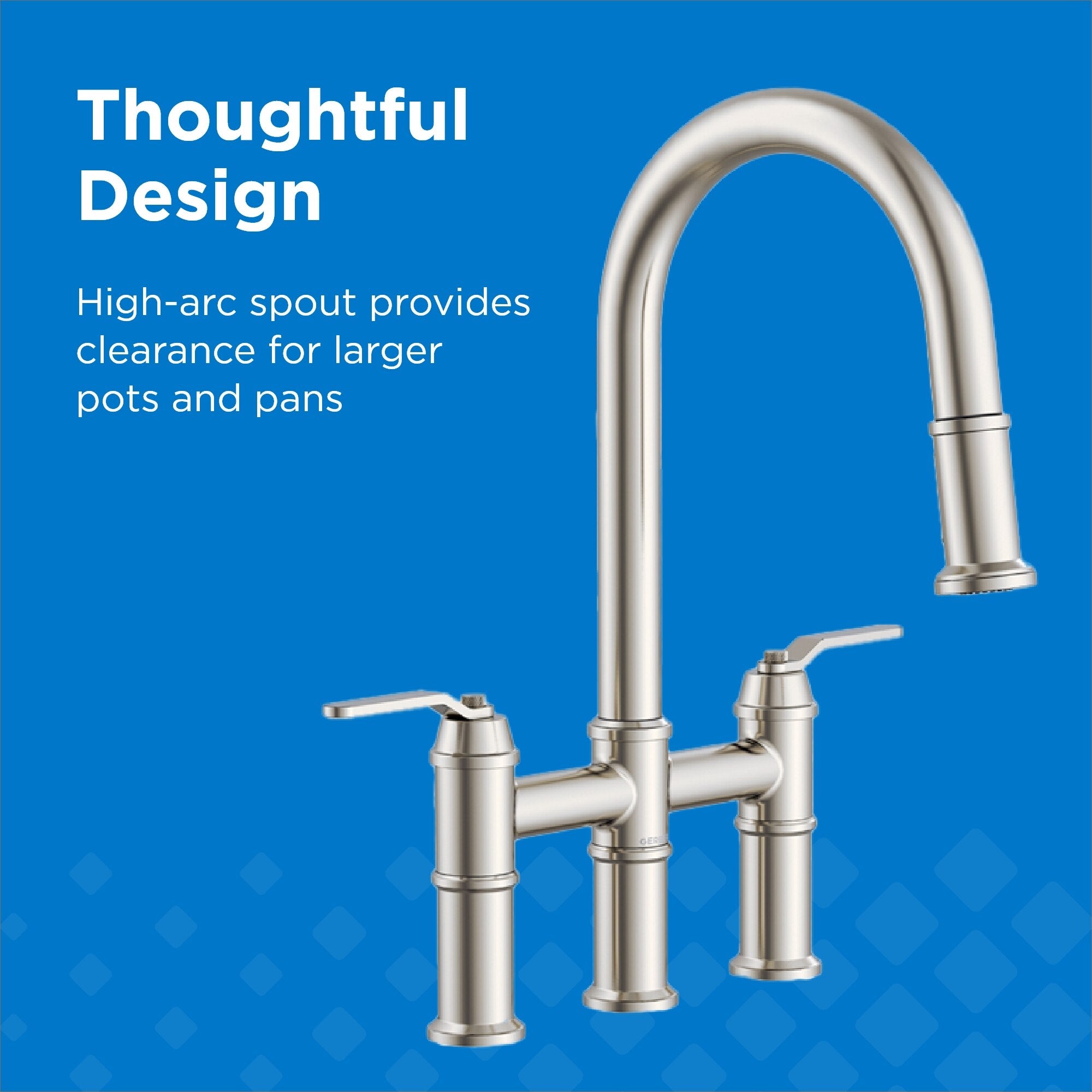 Kinzie® Two Handle Pull Down Bridge Kitchen Faucet