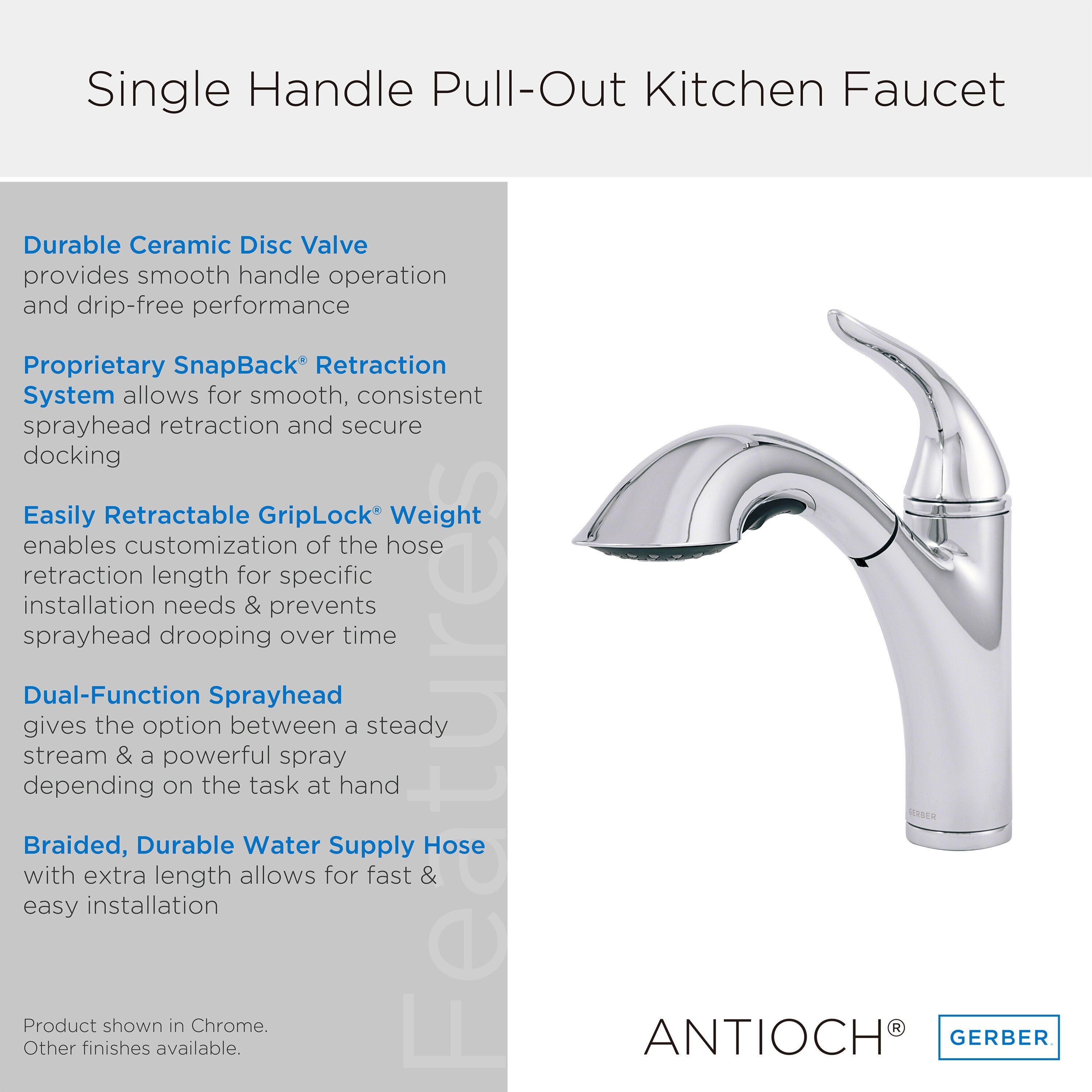 Antioch® Single Handle Pull-Out Kitchen Faucet
