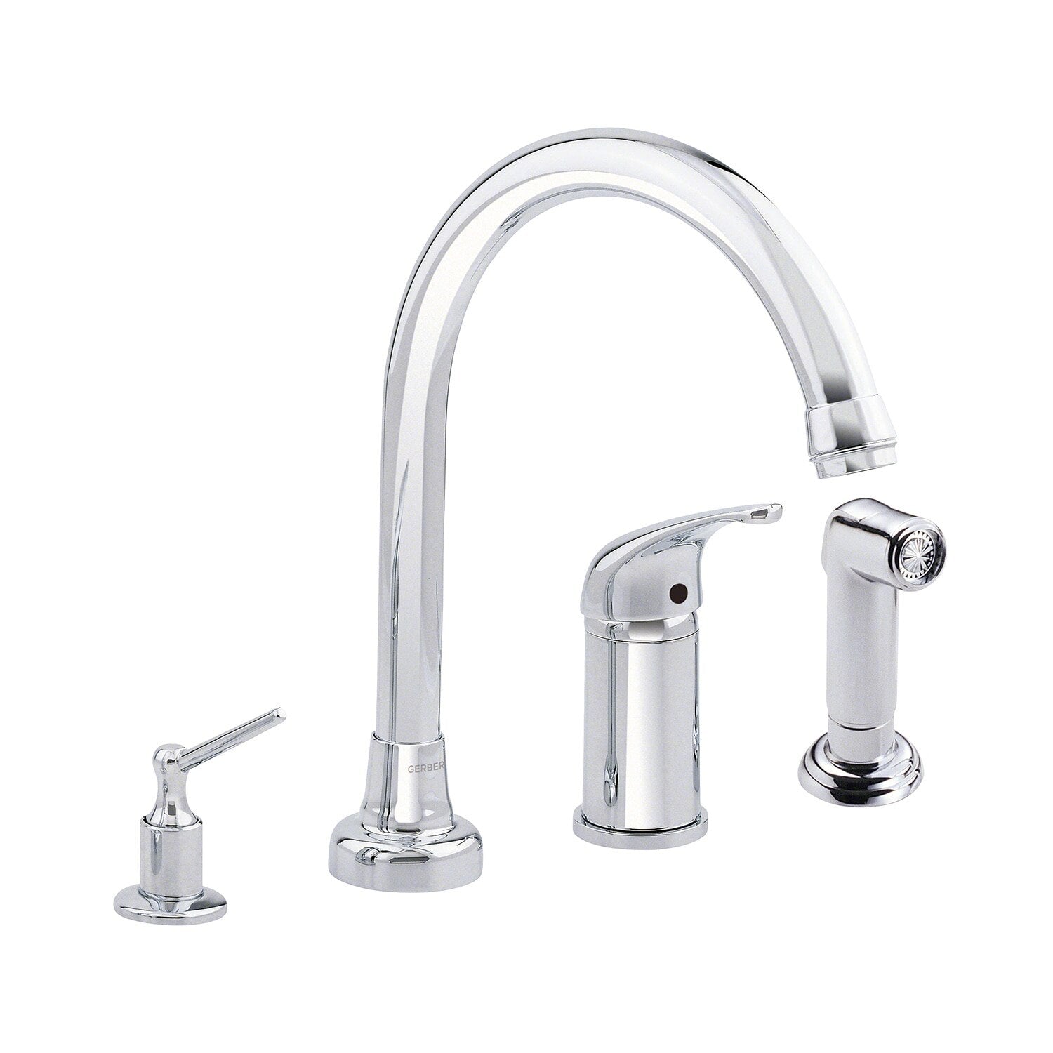 Melrose® Single Handle High Rise Kitchen Faucet with Side Sprayer