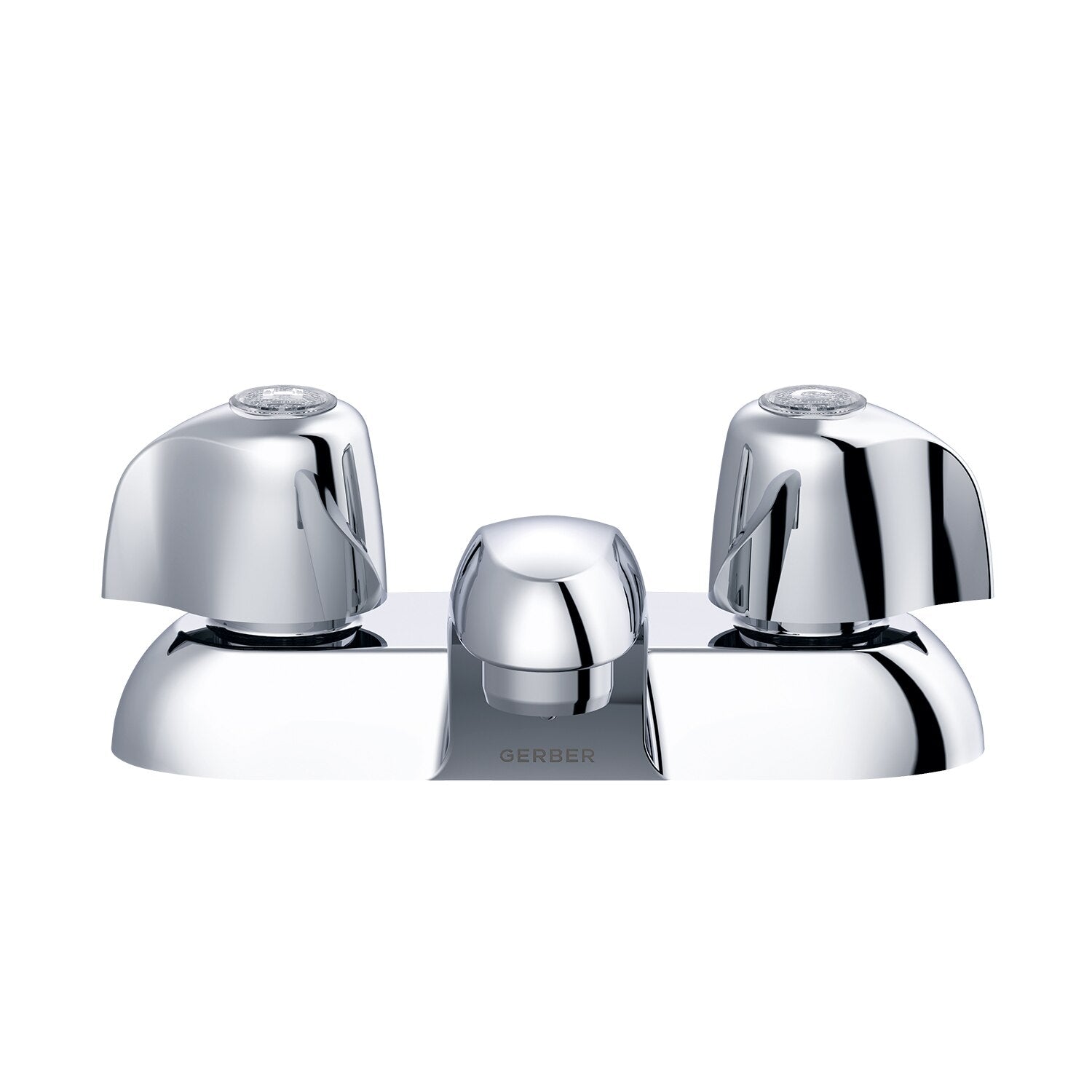 Gerber Classics™ Two Handle Centerset Bathroom Faucet with Metal Handles and Chain Stay