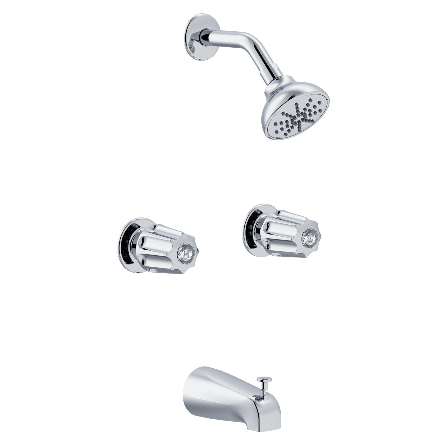 Gerber Classics™ Two Metal Fluted Handle Threaded Escutcheon Tub & Shower Fitting with IPS/Sweat Connections