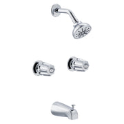 Gerber Classics™ Two Metal Fluted Handle Threaded Escutcheon Tub & Shower Fitting with IPS/Sweat Connections