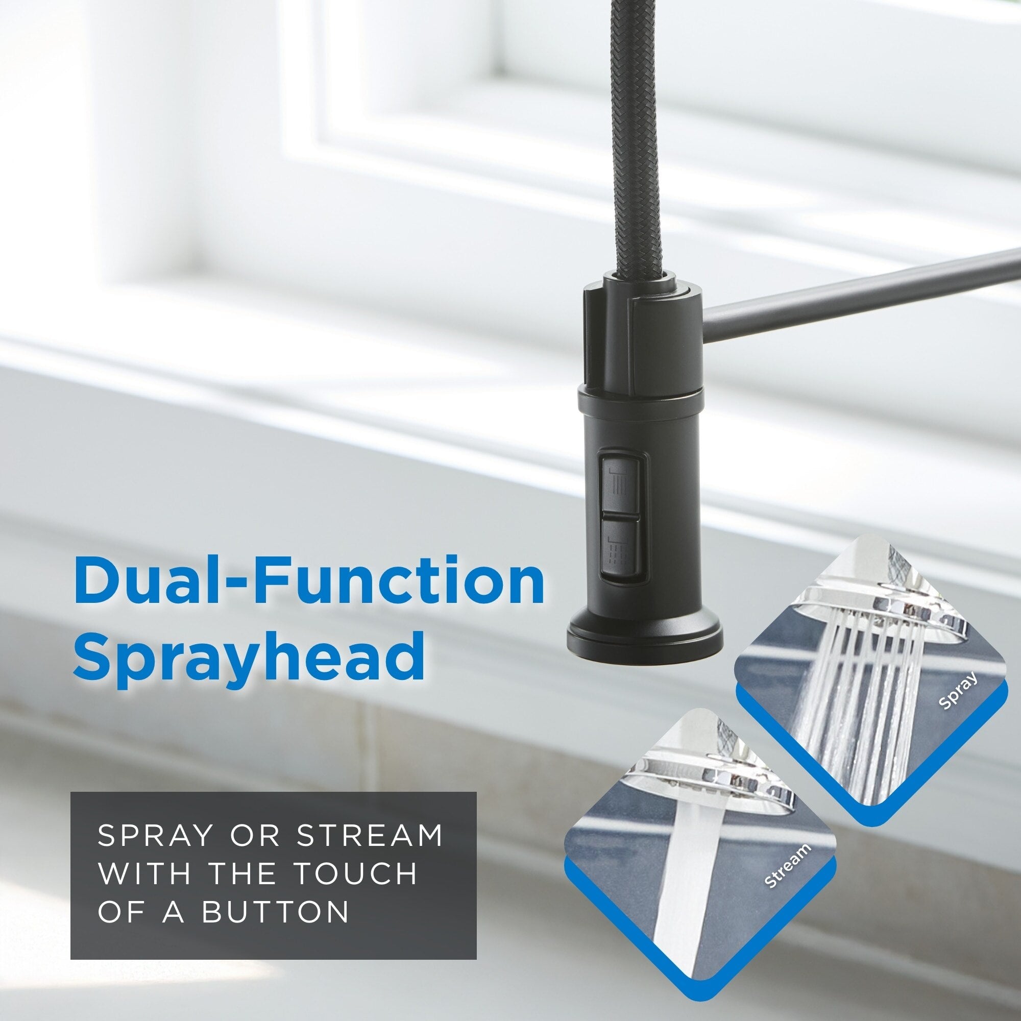 Kinzie® Pre-Rinse Single Handle Pull-Down Kitchen Faucet
