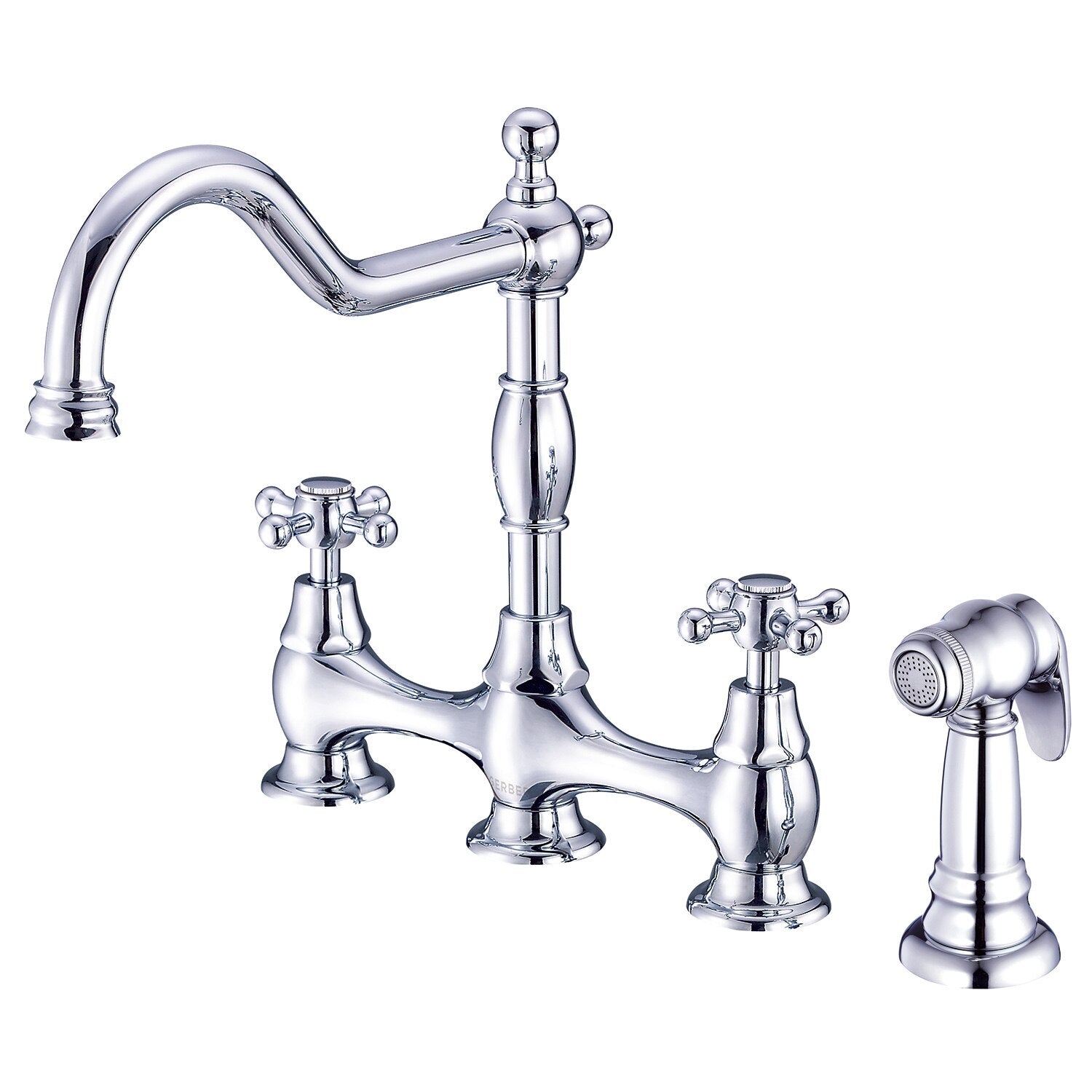Opulence® Two Handle Bridge Faucet with Sidespray