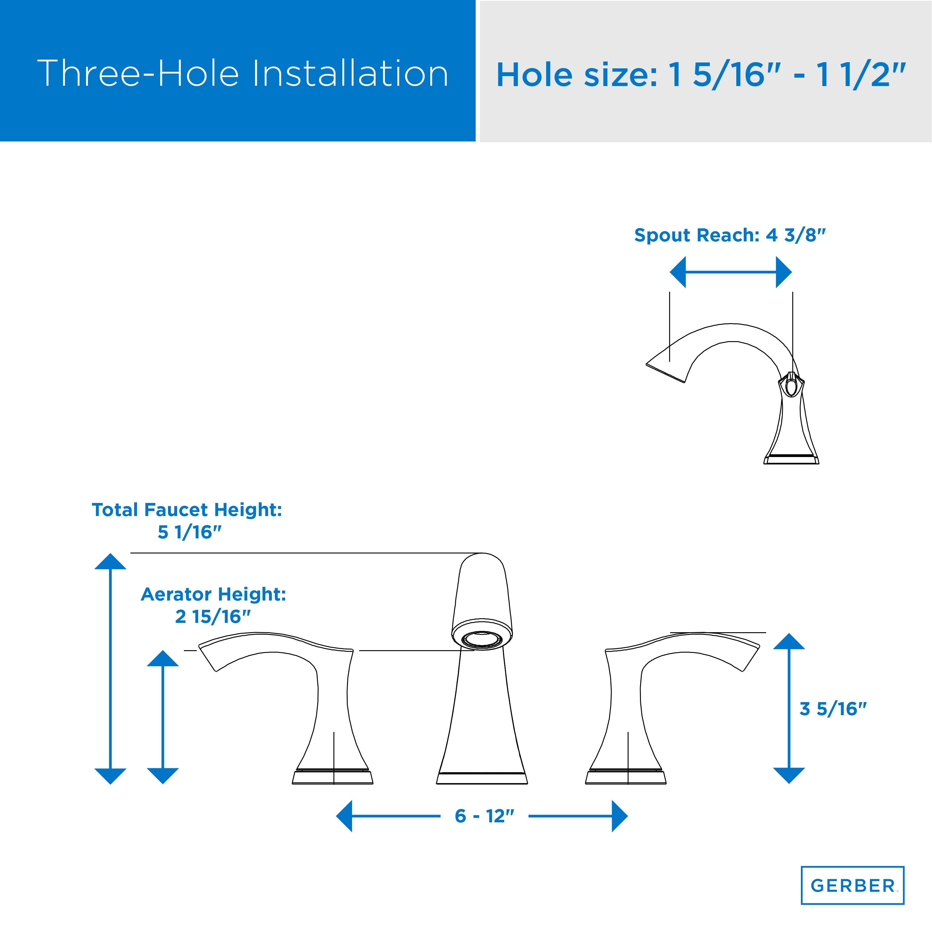 Antioch® Two Handle Widespread Bathroom Faucet with Metal Touch-Down Drain