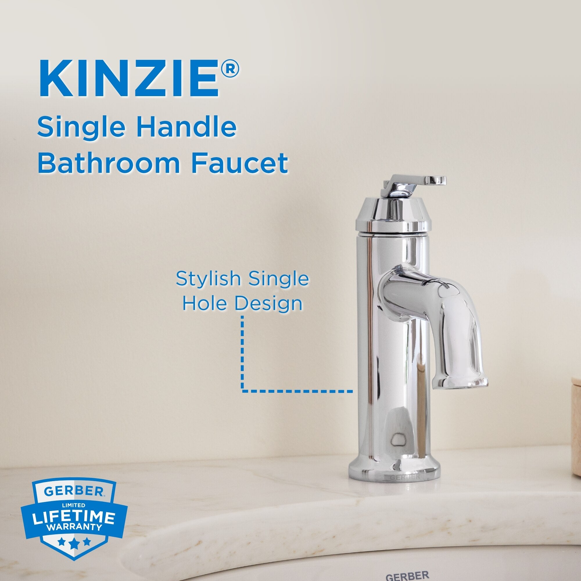 Kinzie® Single Handle Bathroom Faucet with Metal Touch-Down Drain