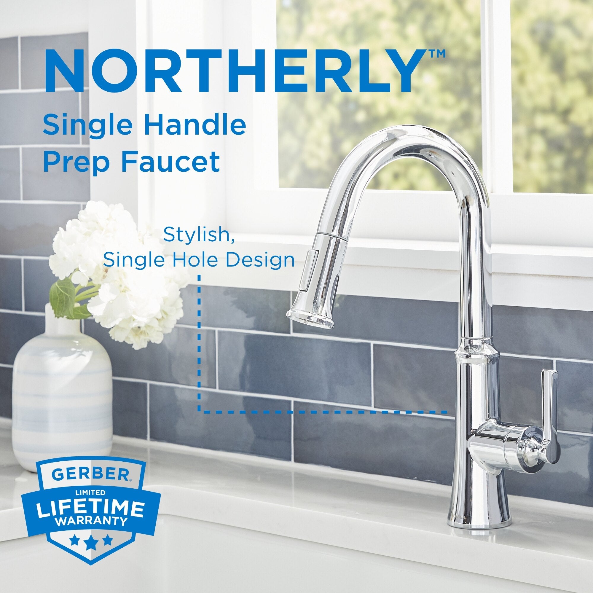 Northerly™ Single Handle Pull-Down Prep Faucet