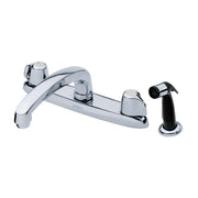 Gerber Classics™ Two Handle Cover Plate Mounted Kitchen Faucet with Metal Blade Handles and Sidespray