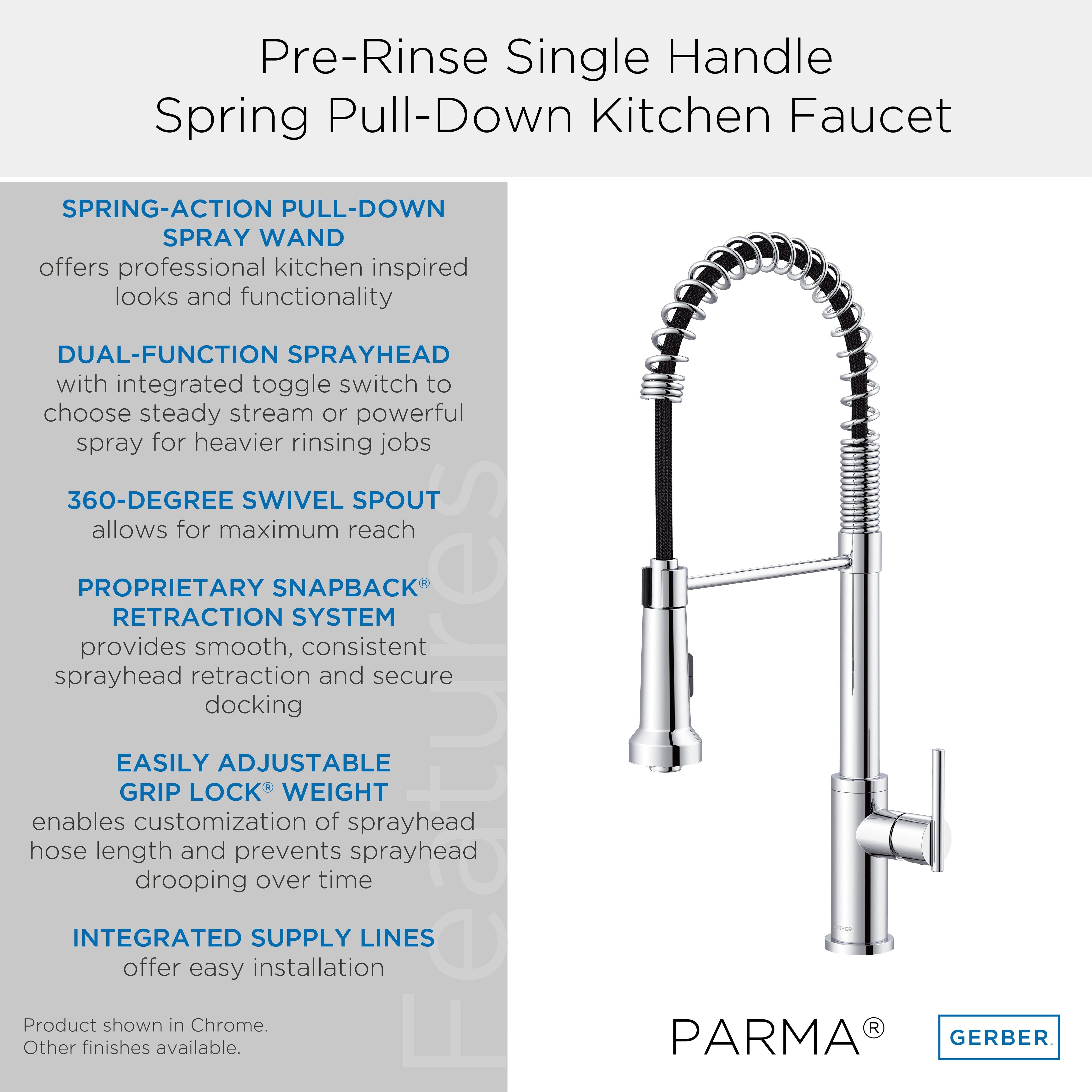 Parma® Single Handle Pre-Rinse Pull-Down Kitchen Faucet