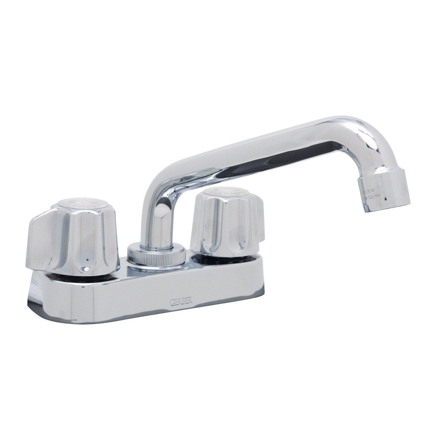 Gerber Classics™ Two Handle Centerset Laundry Faucet with Metal Fluted Handles and 6" Swing Spout