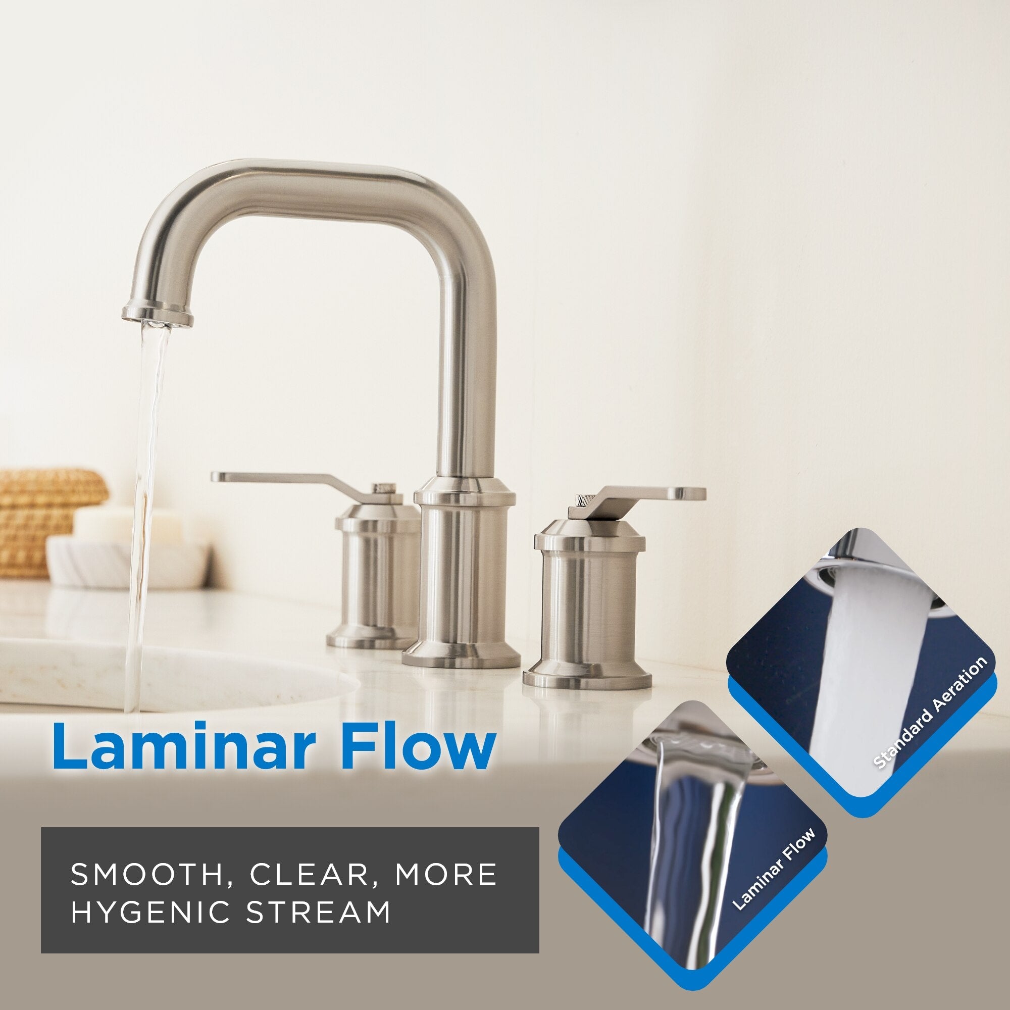 Kinzie® Two Handle Widespread Bathroom Faucet with Metal Touch-Down Drain