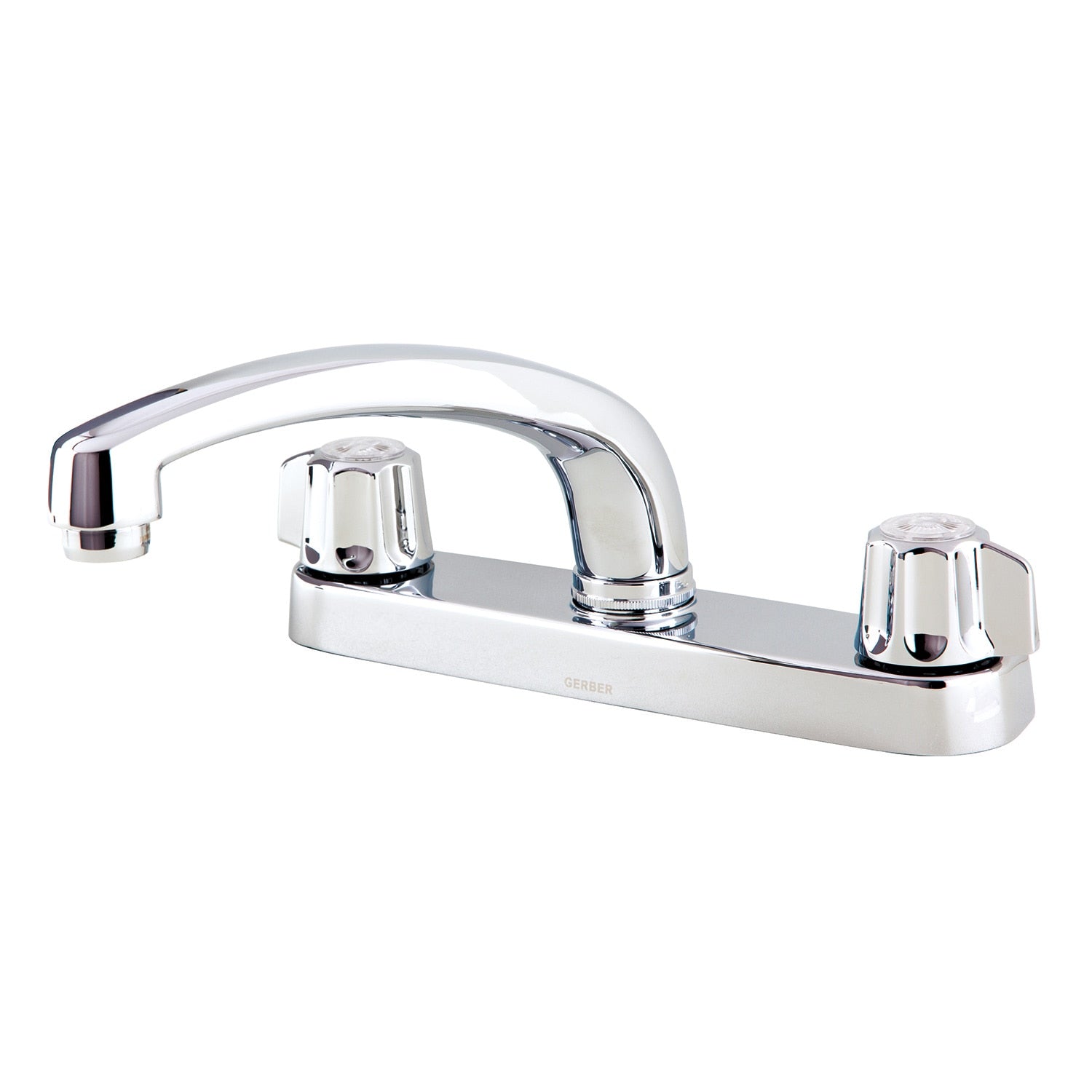 Gerber Classics™ Two Handle Cover Plate Mounted Kitchen Faucet with Metal Fluted Blade Handles