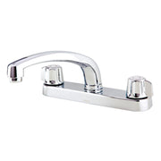 Gerber Classics™ Two Handle Cover Plate Mounted Kitchen Faucet with Metal Fluted Blade Handles