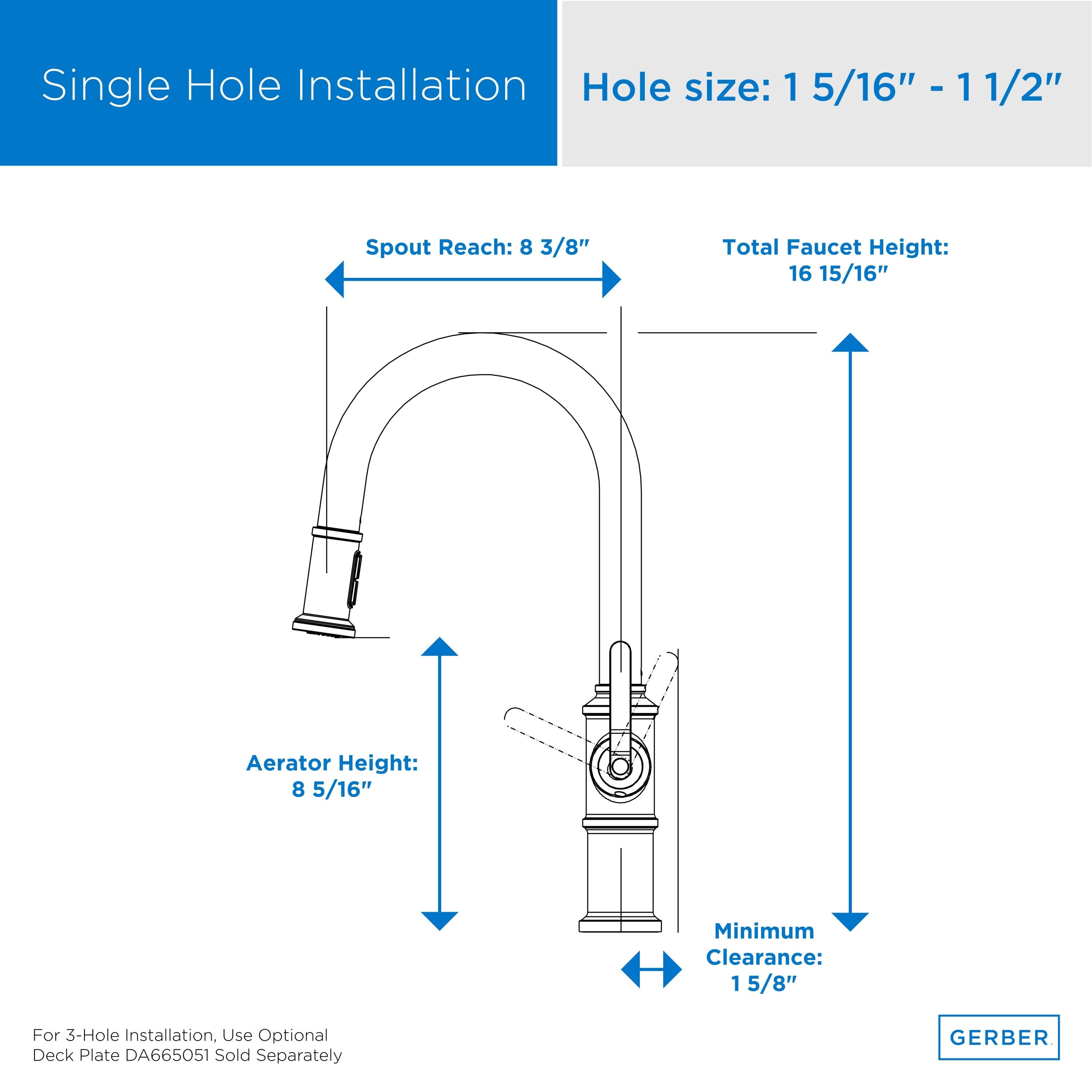Kinzie® Single Handle Pull Down Kitchen Faucet