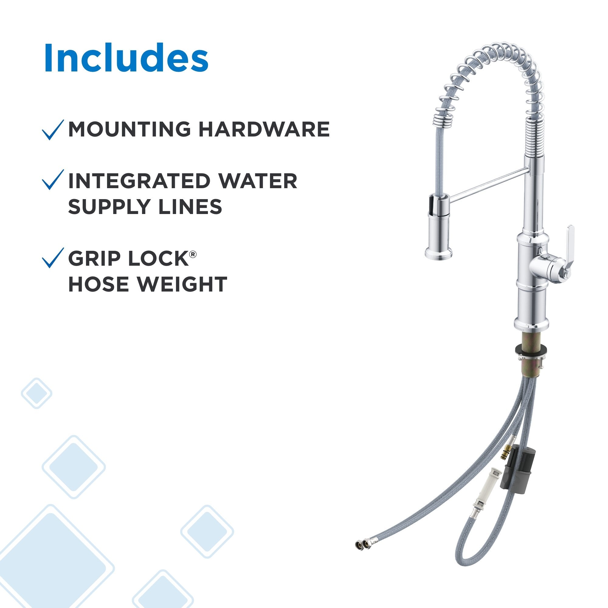 Kinzie® Pre-Rinse Single Handle Pull-Down Kitchen Faucet