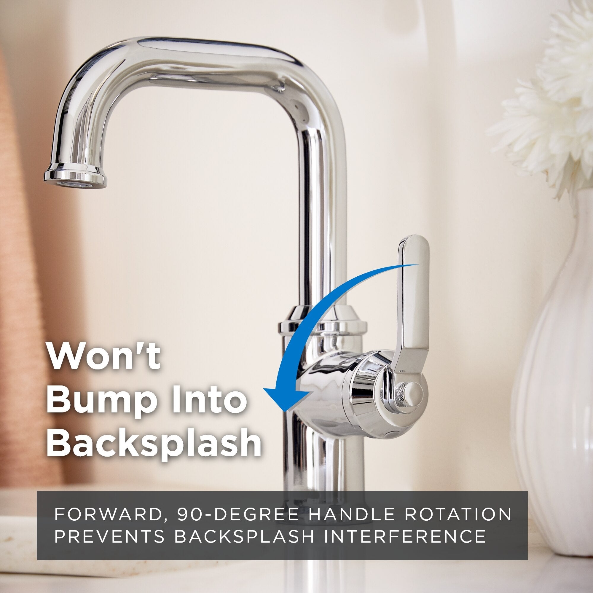 Kinzie® Single Handle Bathroom Faucet with Metal Touch-Down Drain