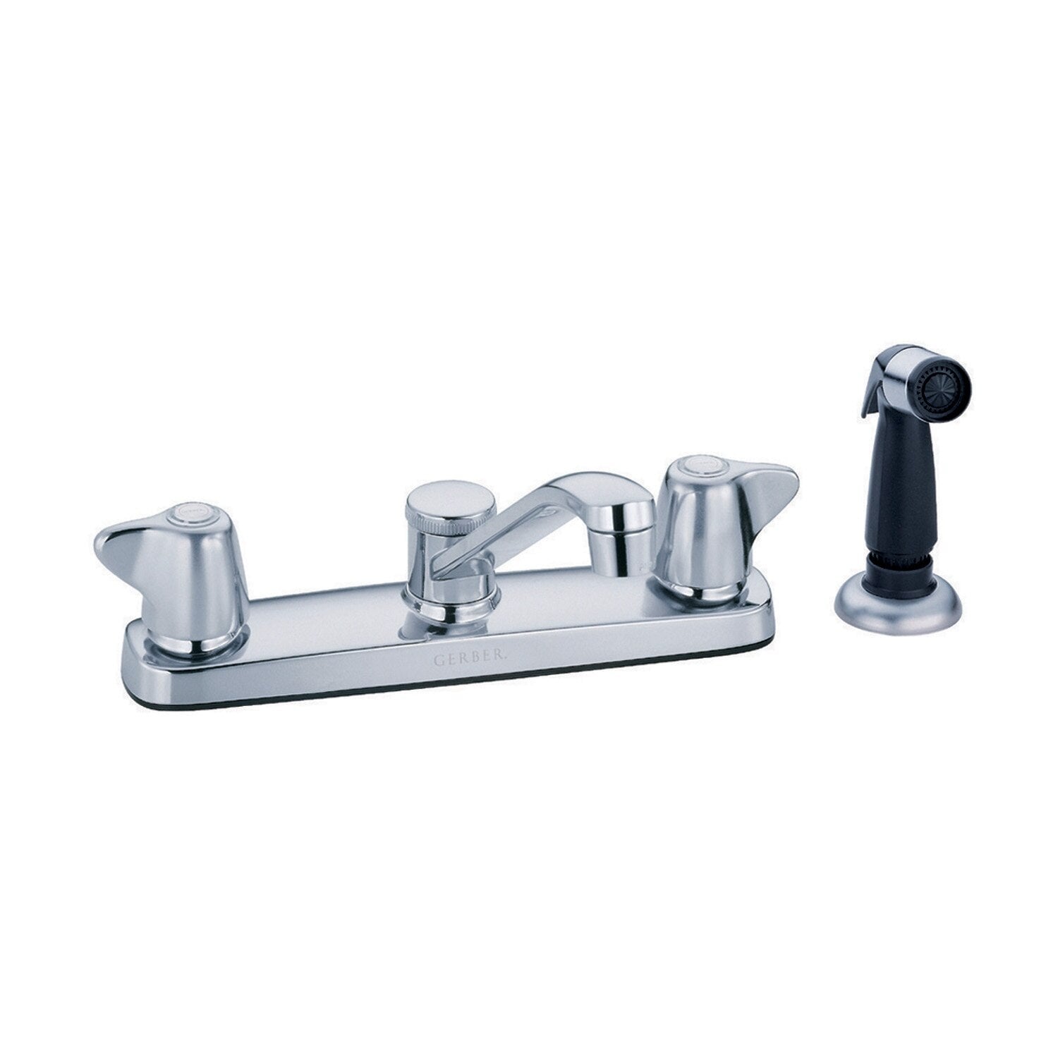 Maxwell® Two Handle Kitchen Faucet w/ Metal Handles Spray &  8" D-Tube Spout  Aeration/ Spray