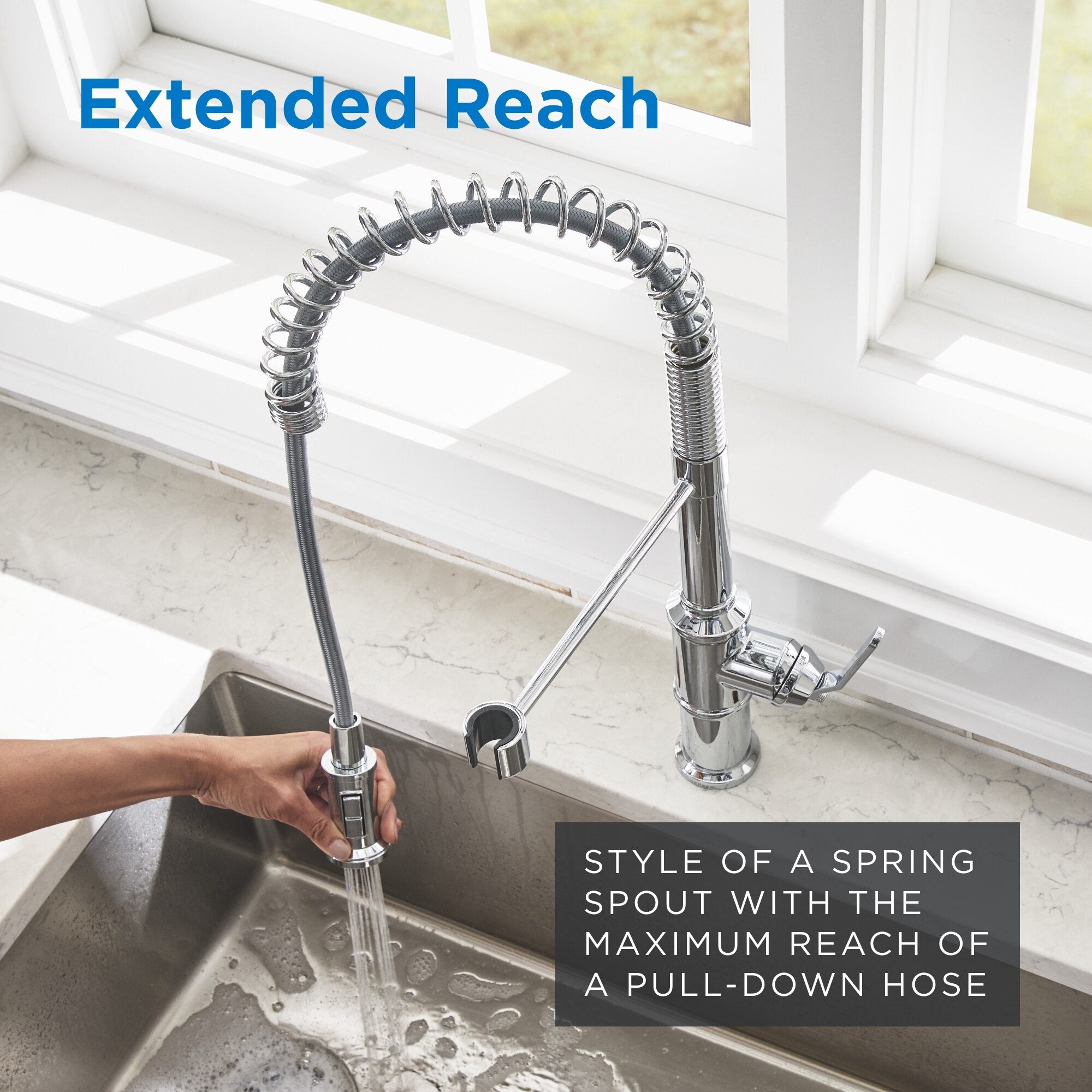 Kinzie® Pre-Rinse Single Handle Pull-Down Kitchen Faucet