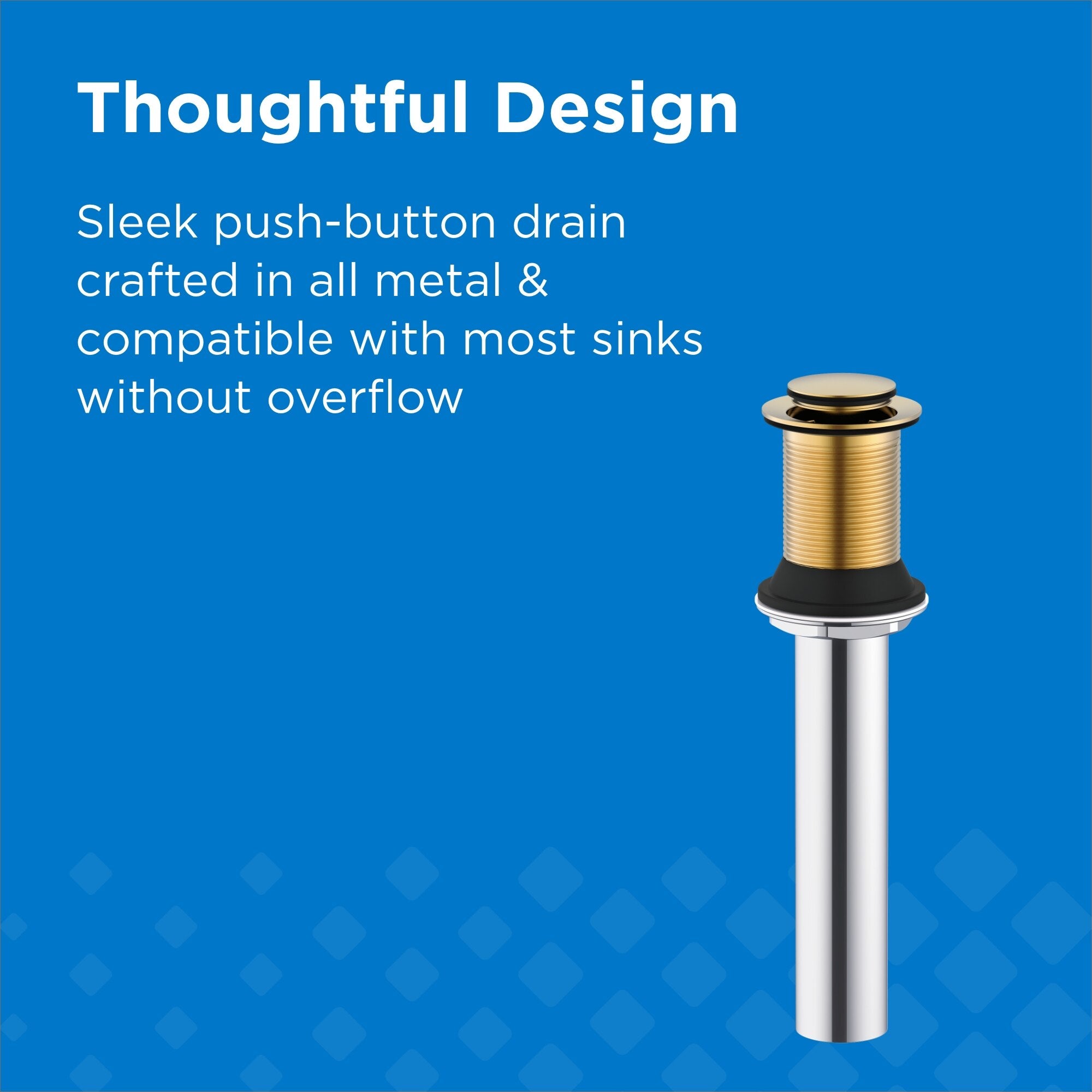 Gerber 1 1/4" Metal Touch-Down Drain Assembly without Overflow
