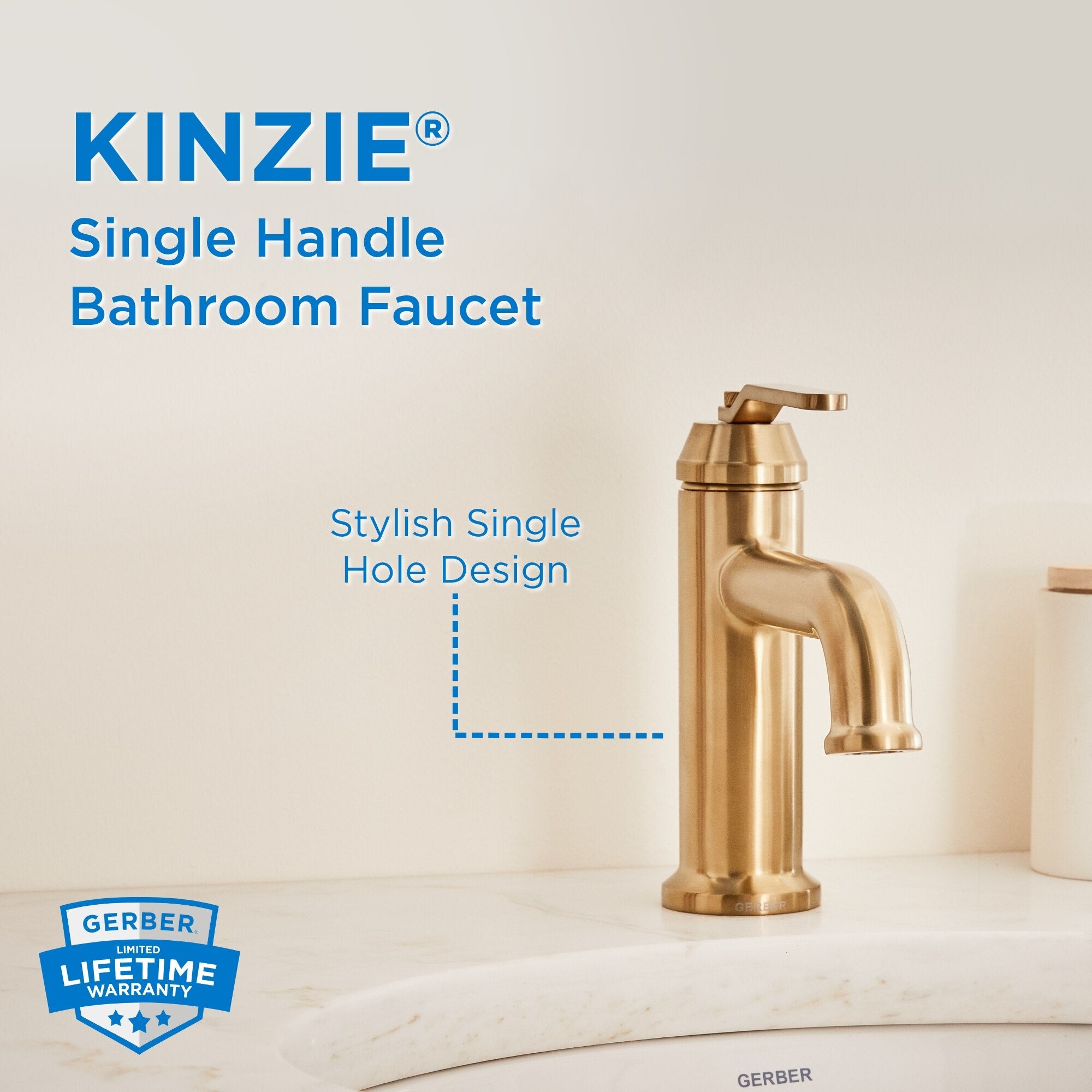 Kinzie® Single Handle Bathroom Faucet with Metal Touch-Down Drain