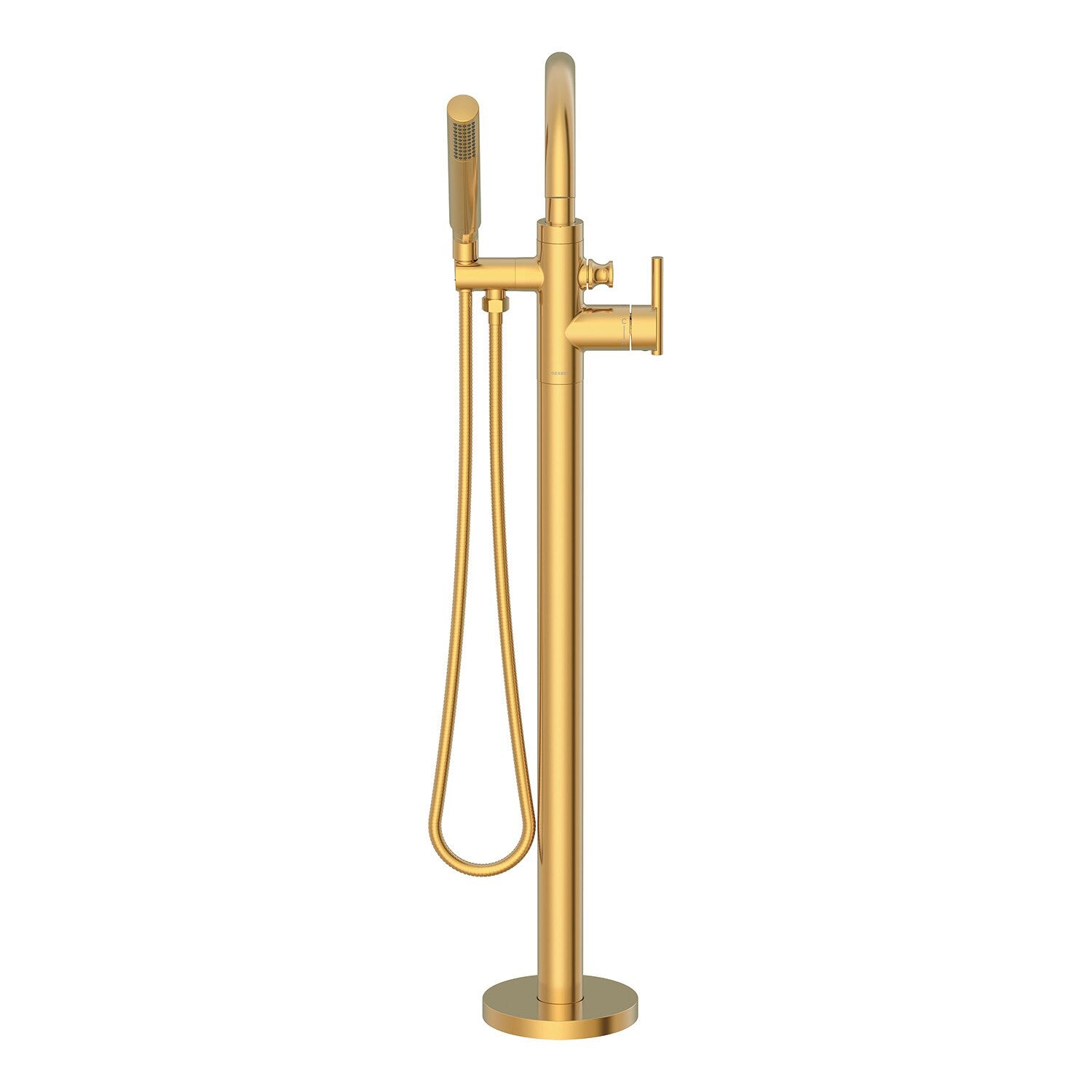Contemporary Floor Mount Tub Filler Trim Kit with Handshower