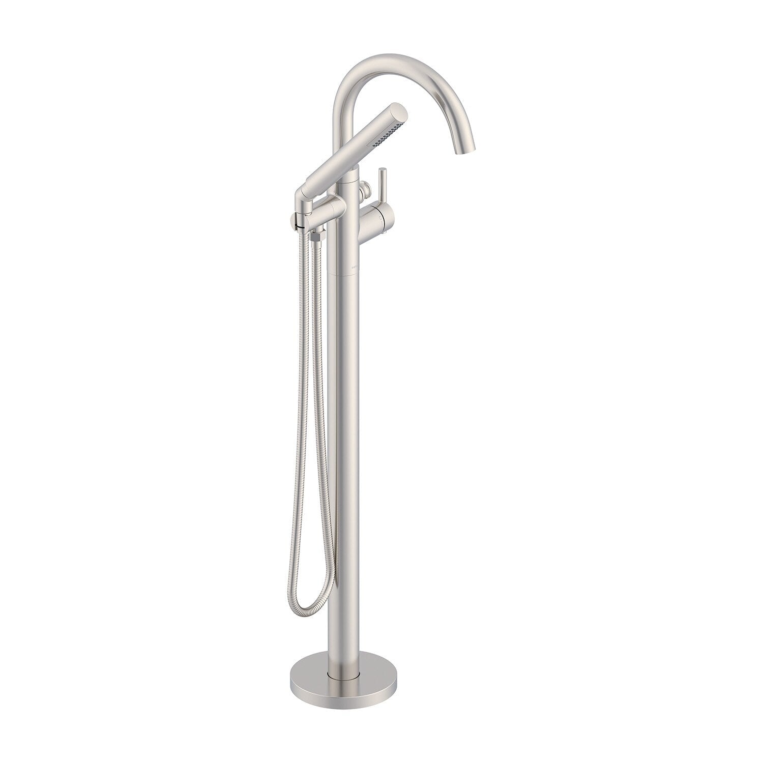 Contemporary Floor Mount Tub Filler Trim Kit with Handshower