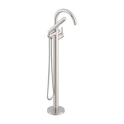 Contemporary Floor Mount Tub Filler Trim Kit with Handshower