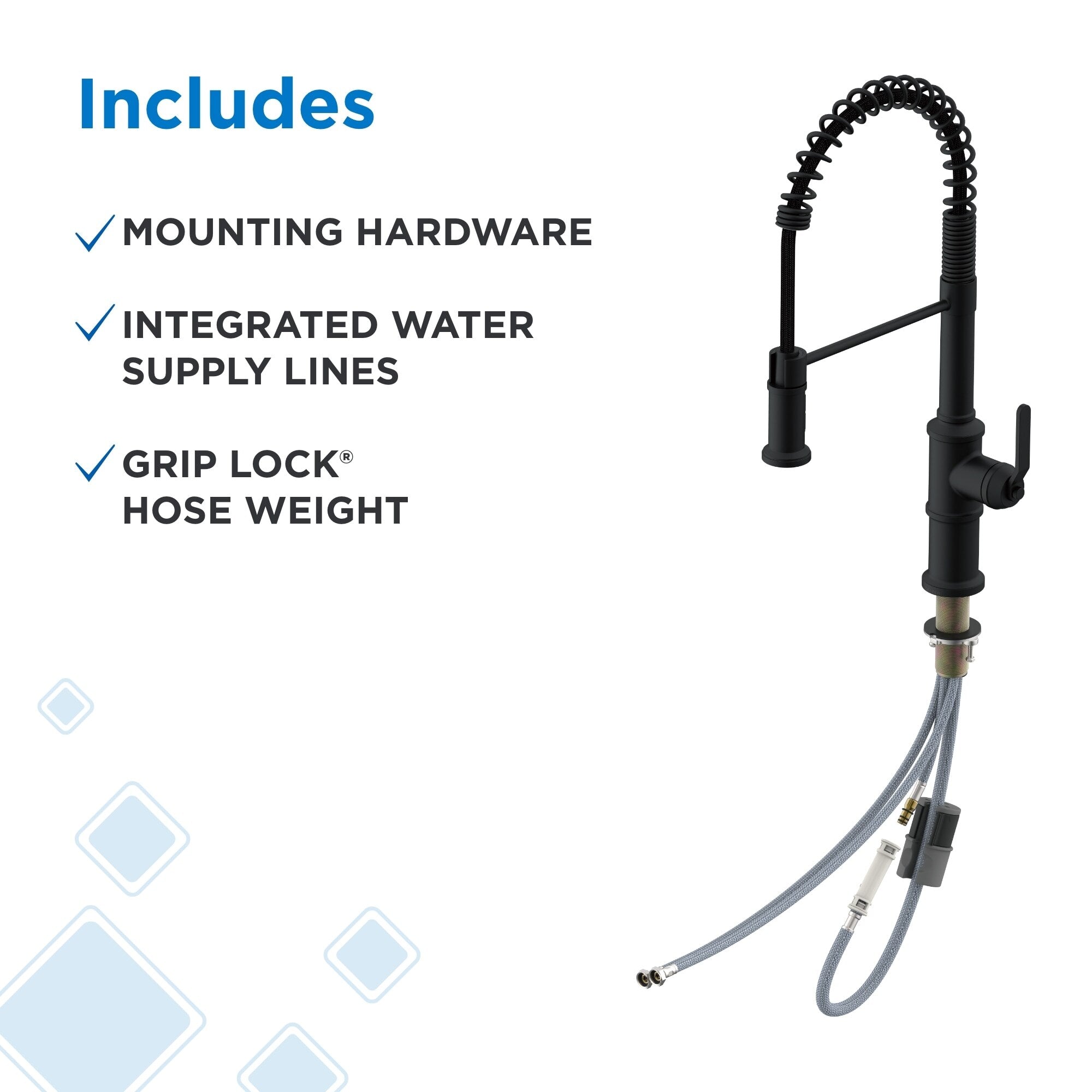 Kinzie® Pre-Rinse Single Handle Pull-Down Kitchen Faucet