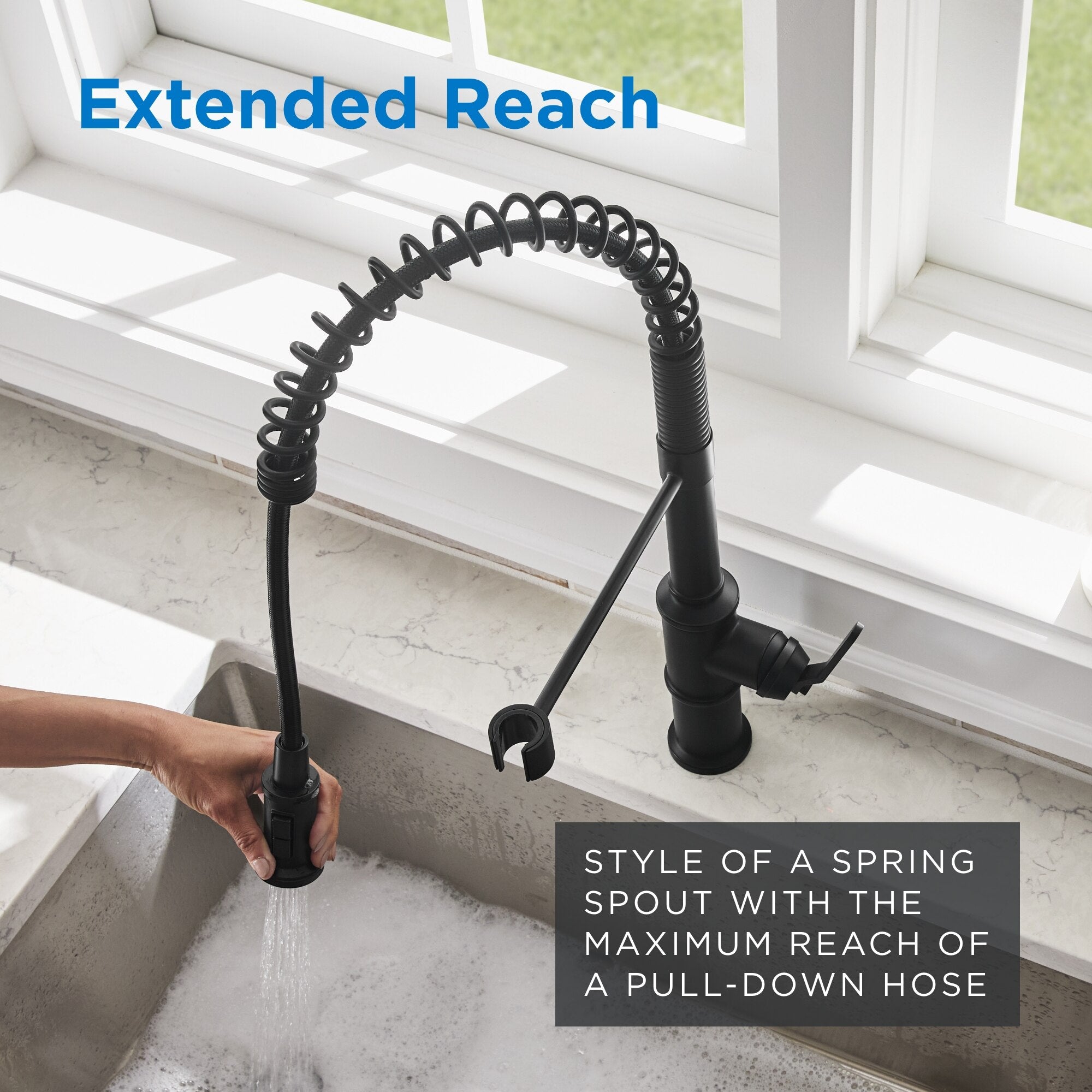 Kinzie® Pre-Rinse Single Handle Pull-Down Kitchen Faucet