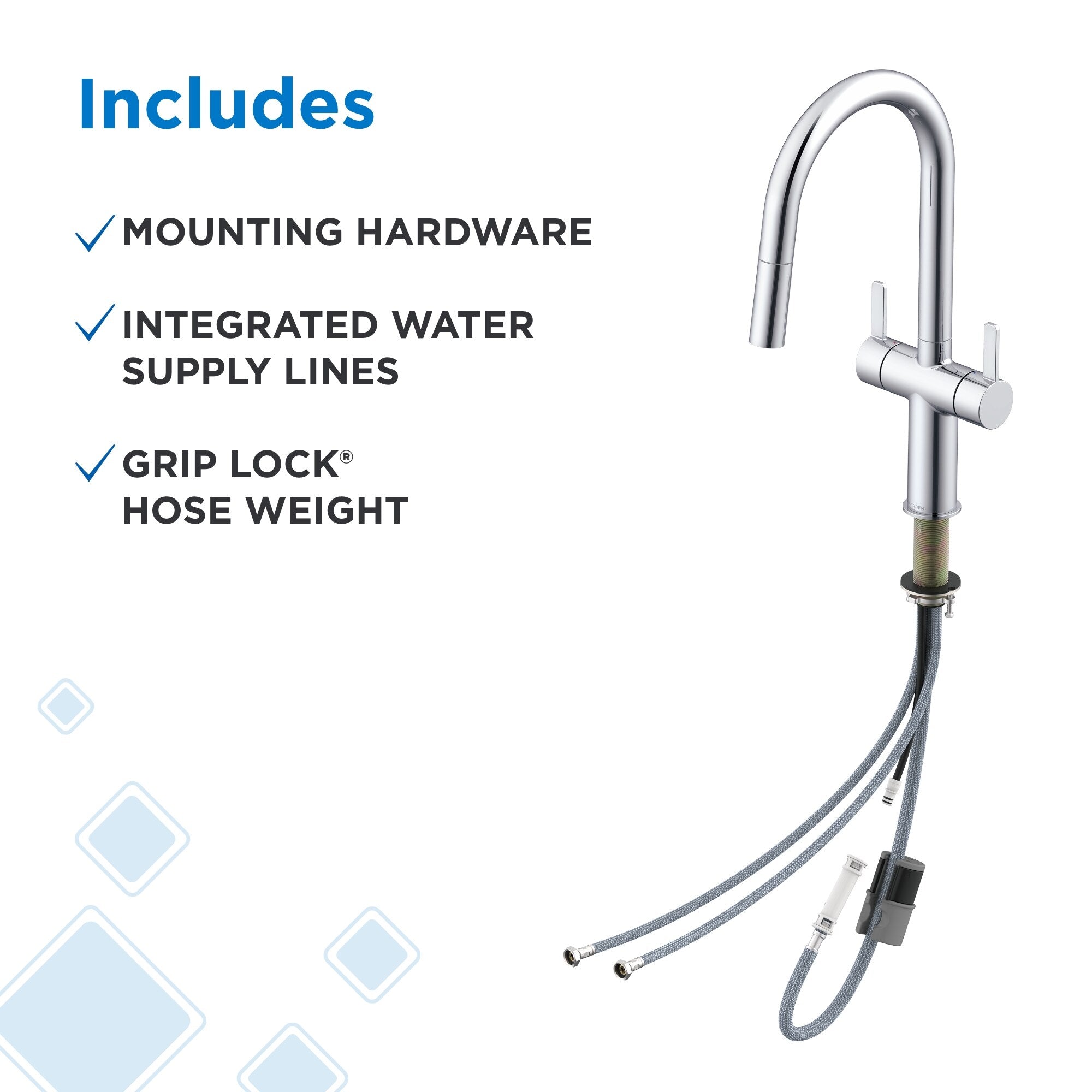 Gerber Amalfi Two Handle Pull-Down Kitchen Faucet 1.75 GPM (Choose Finish)