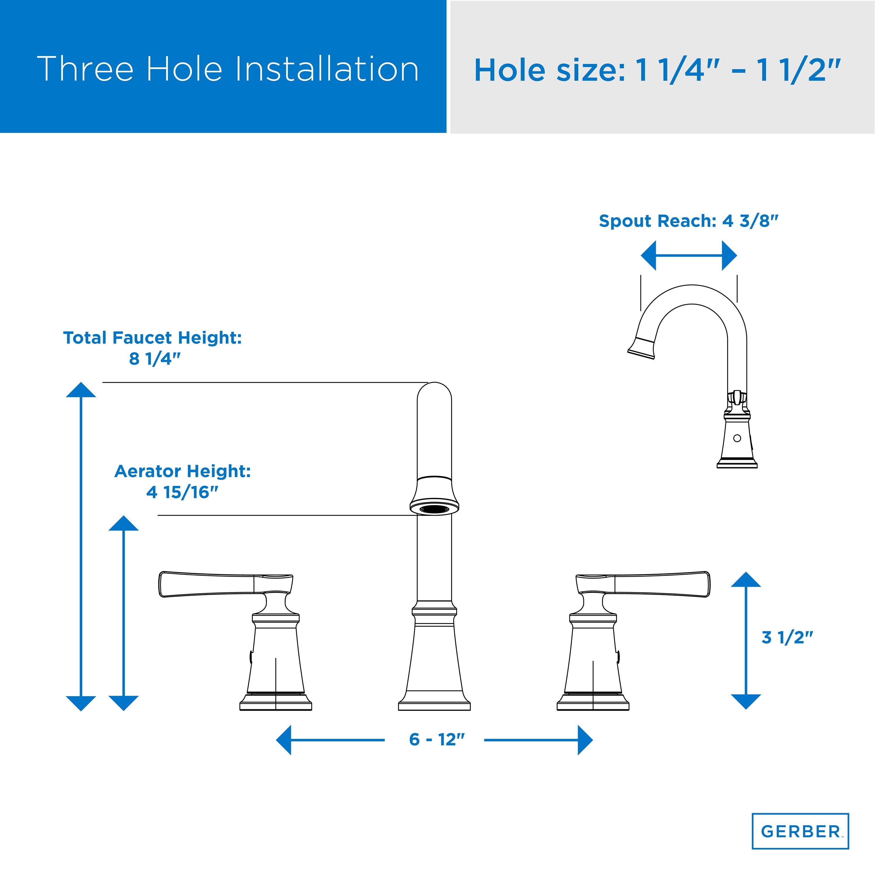 Northerly™ Two Handle Widespread Bathroom Faucet with 50/50 Touch-Down Drain