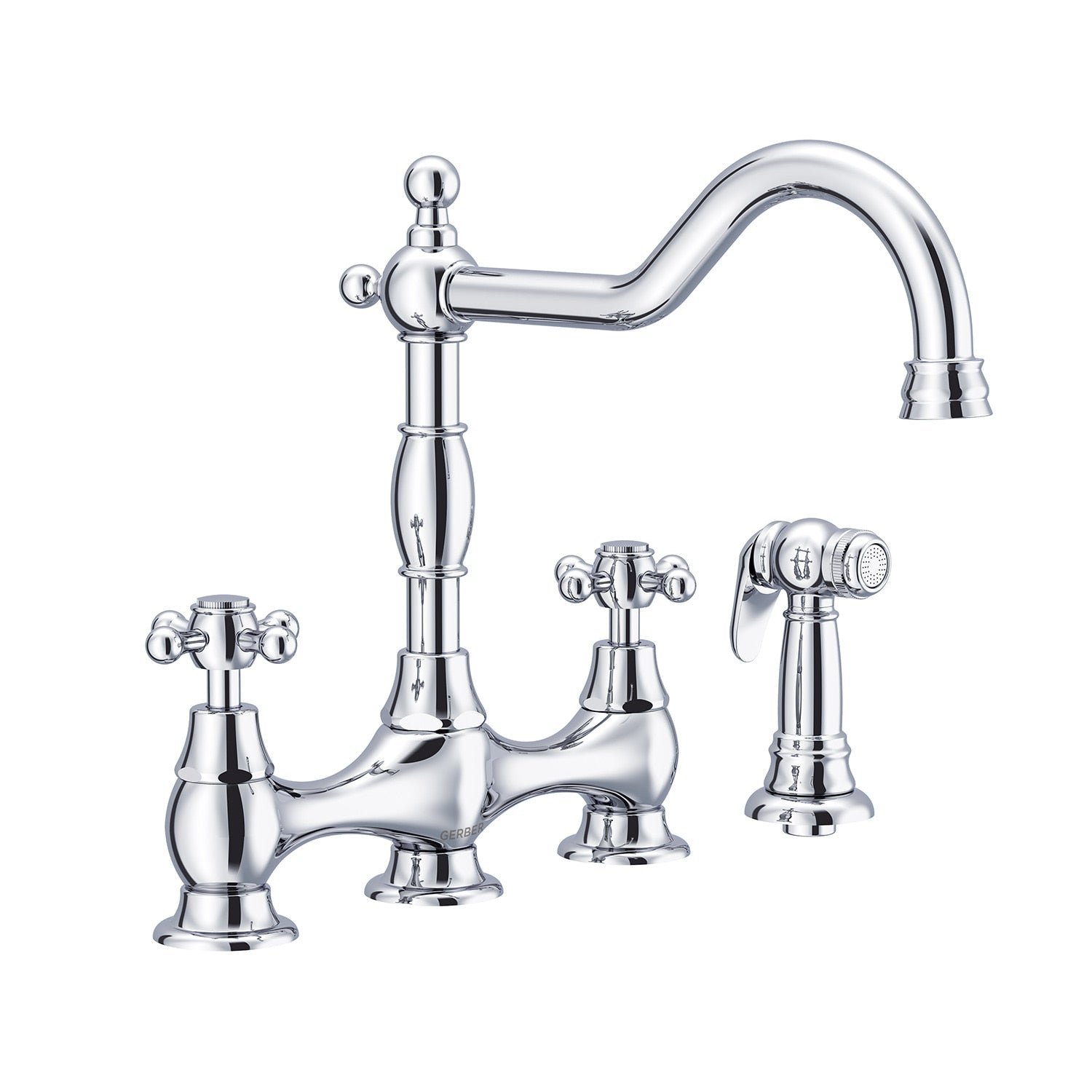 Opulence® Two Handle Bridge Faucet with Sidespray