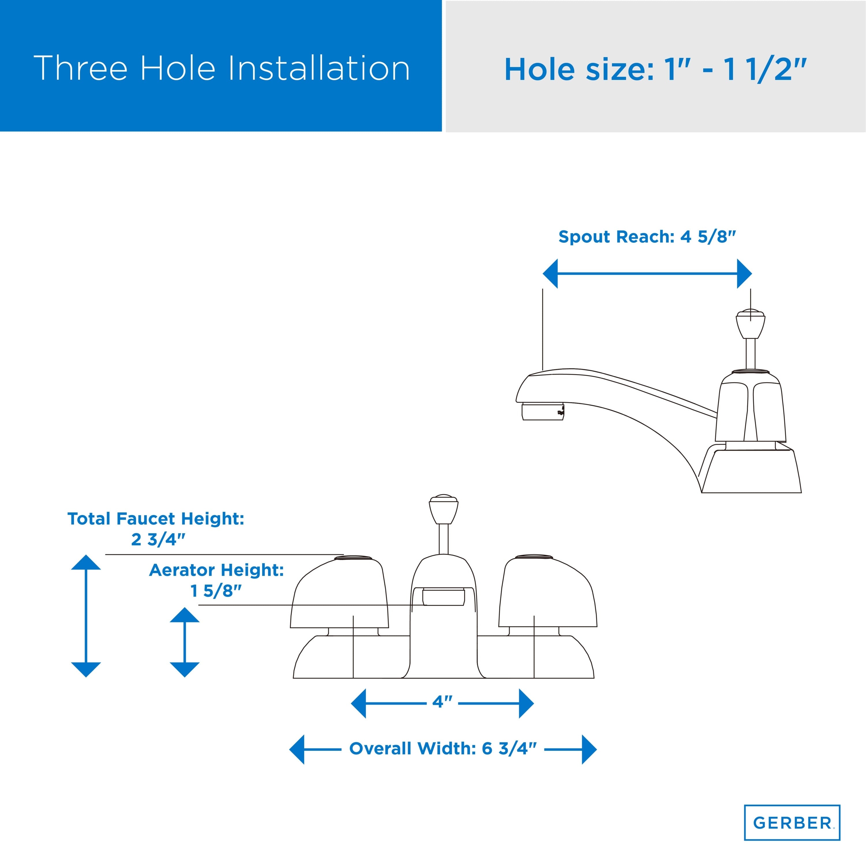 Gerber Classics™ Two Handle Centerset Bathroom Faucet with Metal Handles and Metal Pop-Up Drain