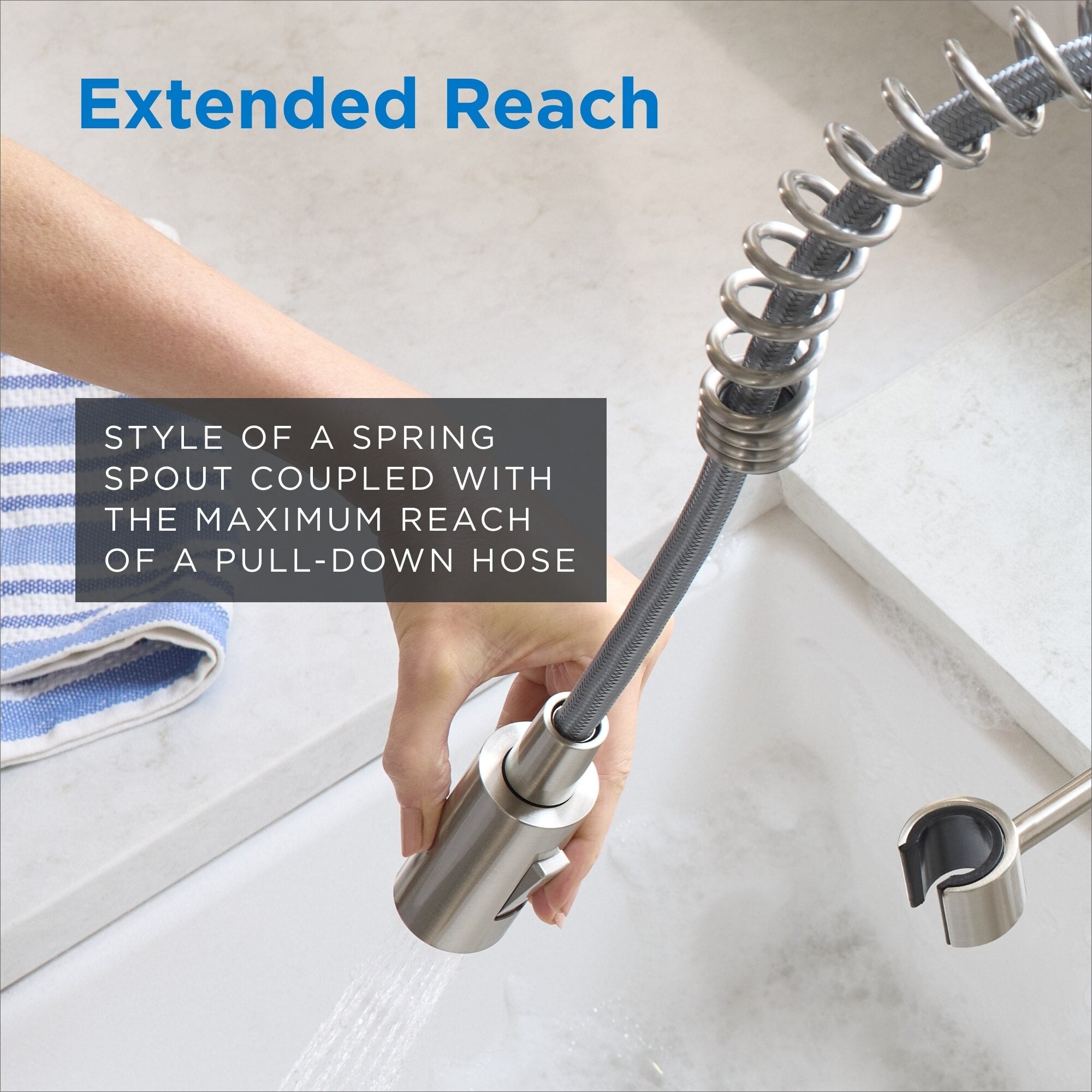 The Foodie® Pre-Rinse Single Handle Pull-Down Kitchen Faucet
