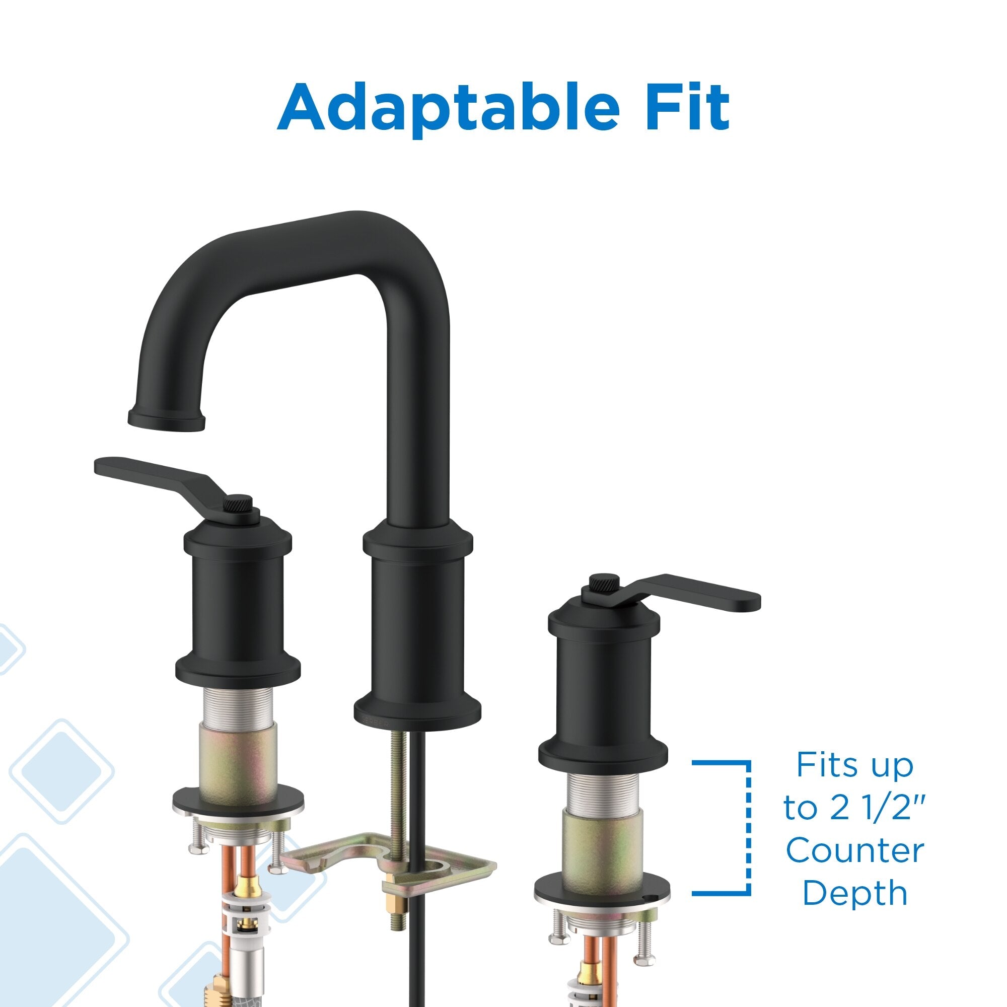Kinzie® Two Handle Widespread Bathroom Faucet with Metal Touch-Down Drain