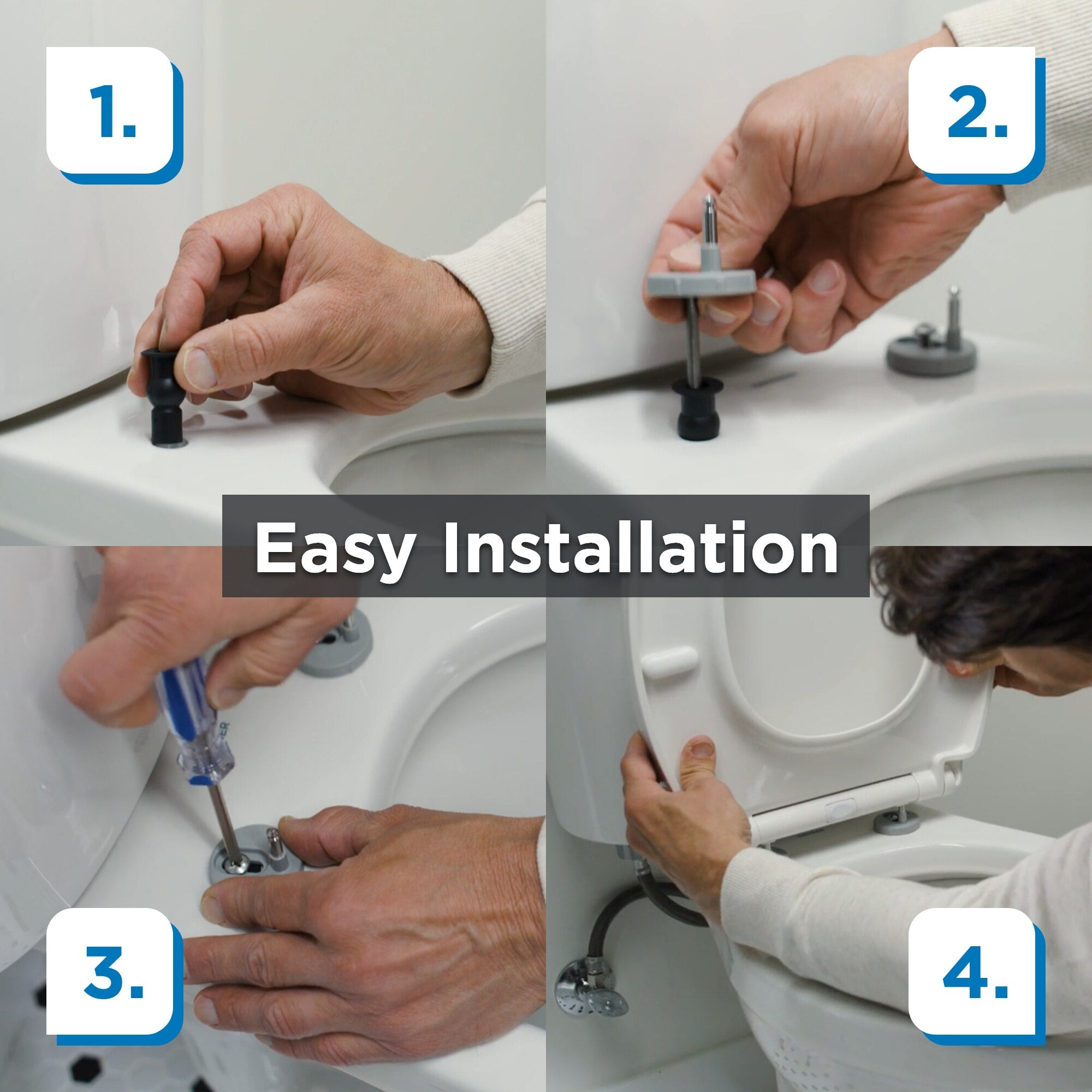 Soft-Close, Quick-Release Elongated Toilet Seat with Cover