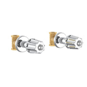 Gerber Classics™ Straight Pattern Trim & Compression Valves with 1/2" IPS Connections, Metal Fluted Handles, Hot & Cold Stems
