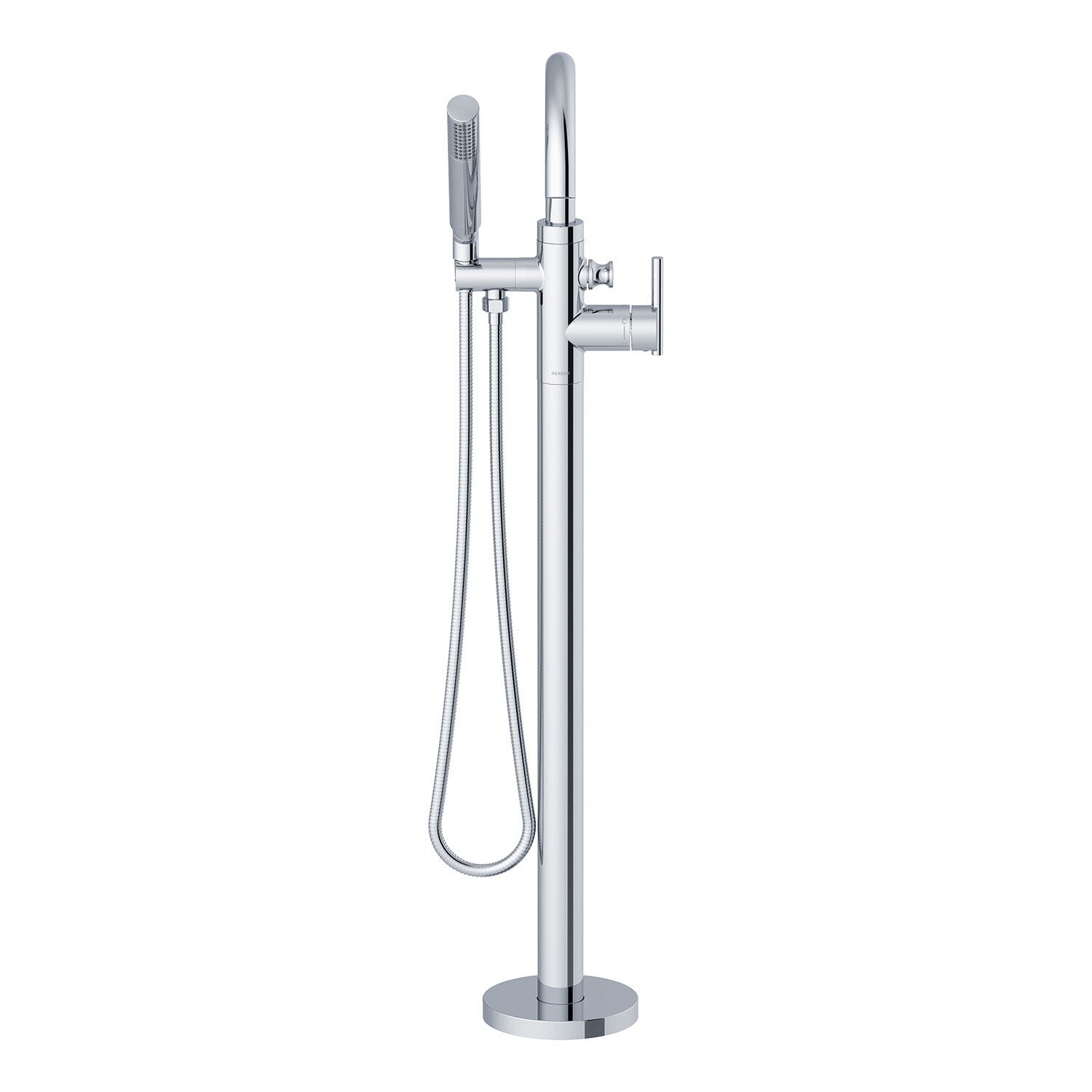 Contemporary Floor Mount Tub Filler Trim Kit with Handshower