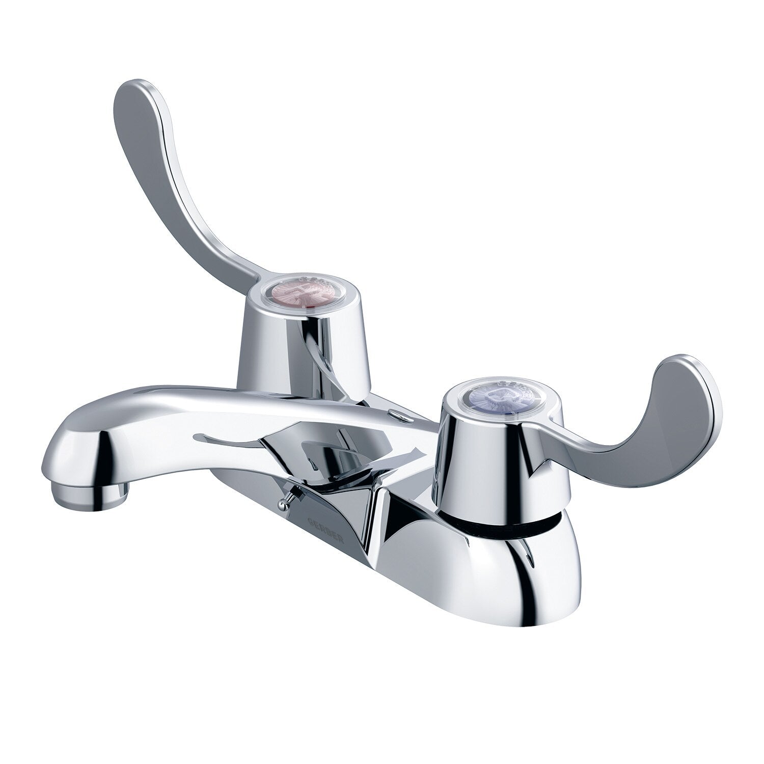 Gerber Classics™ Two Handle Centerset Bathroom Faucet with Wrist Blade Handles and Chain Stay