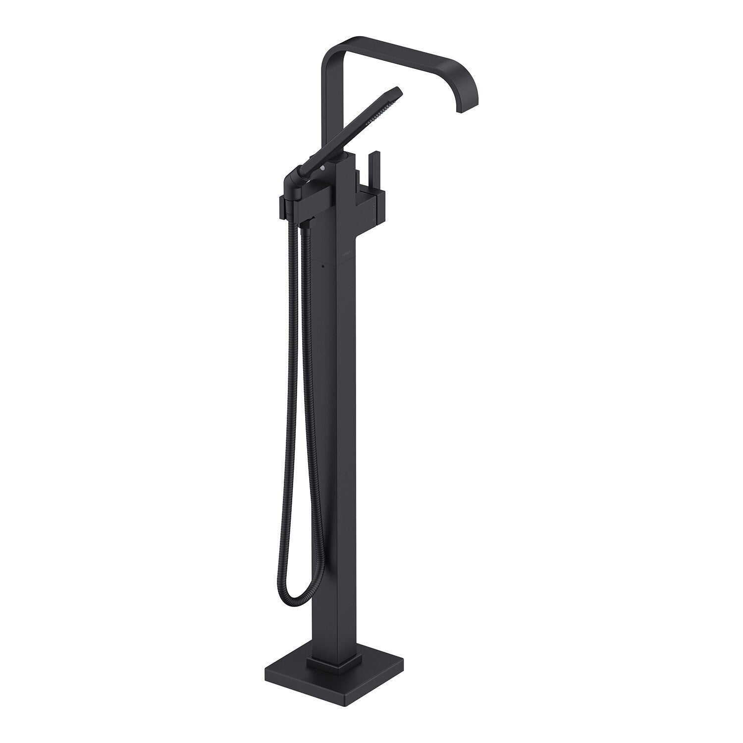 Square Floor Mount Tub Filler Trim Kit with Handshower