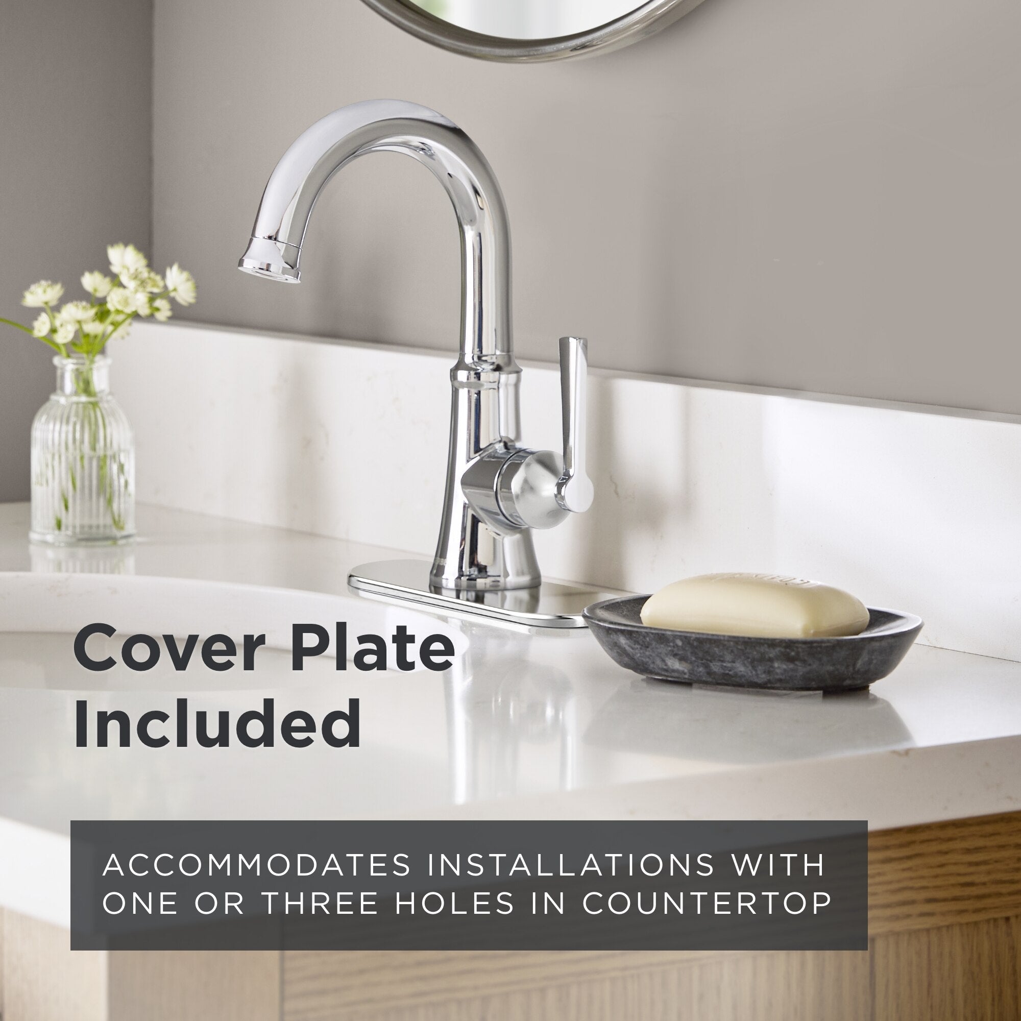 Gerber Northerly™ Single Handle Side Control Bathroom Faucet with 50/50 Touch-Down Drain
